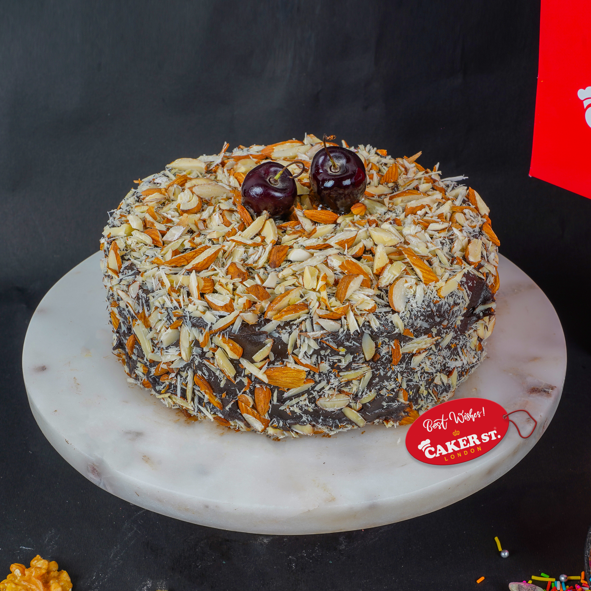 Almond & Cherry Chocolate Celebration Cake