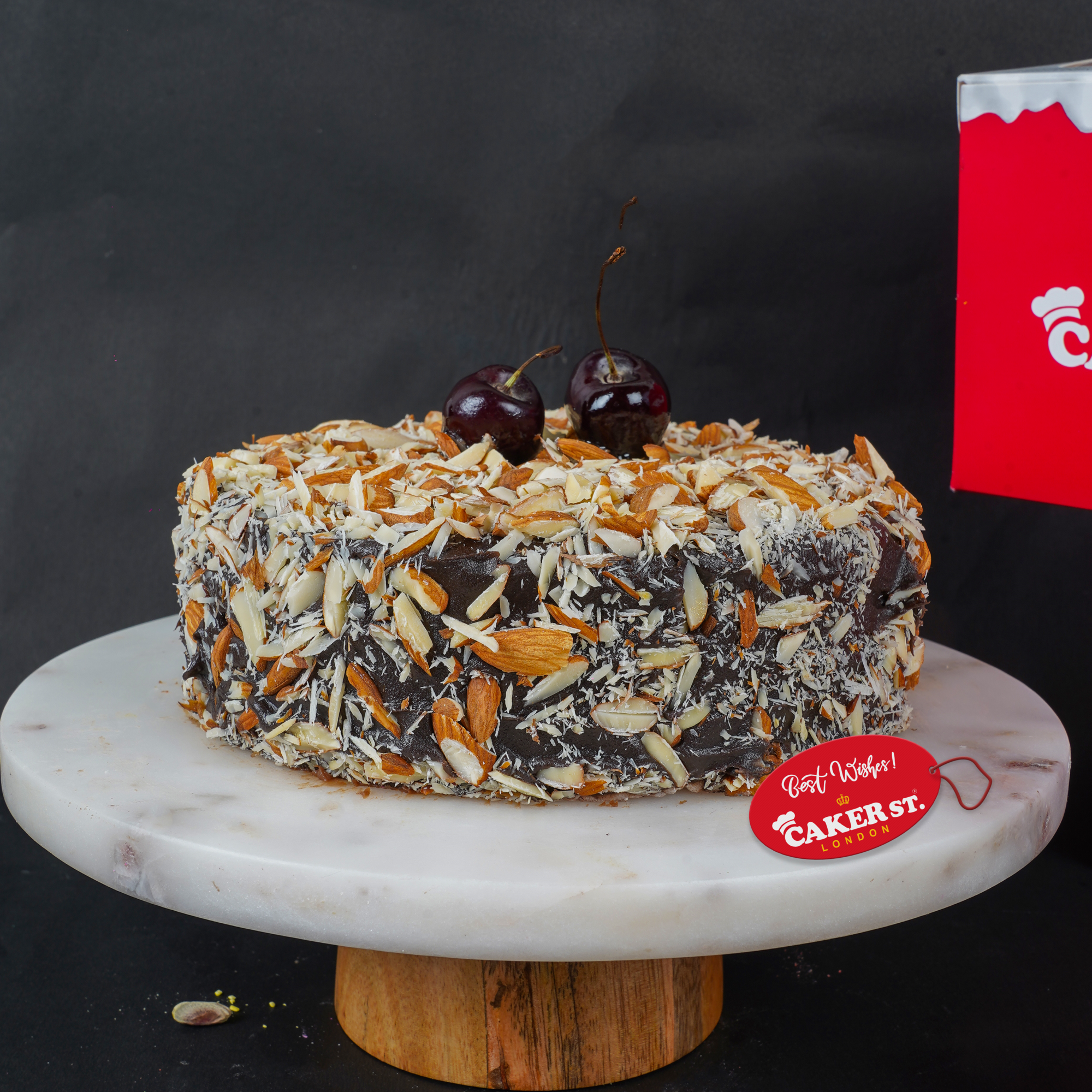Almond & Cherry Chocolate Celebration Cake