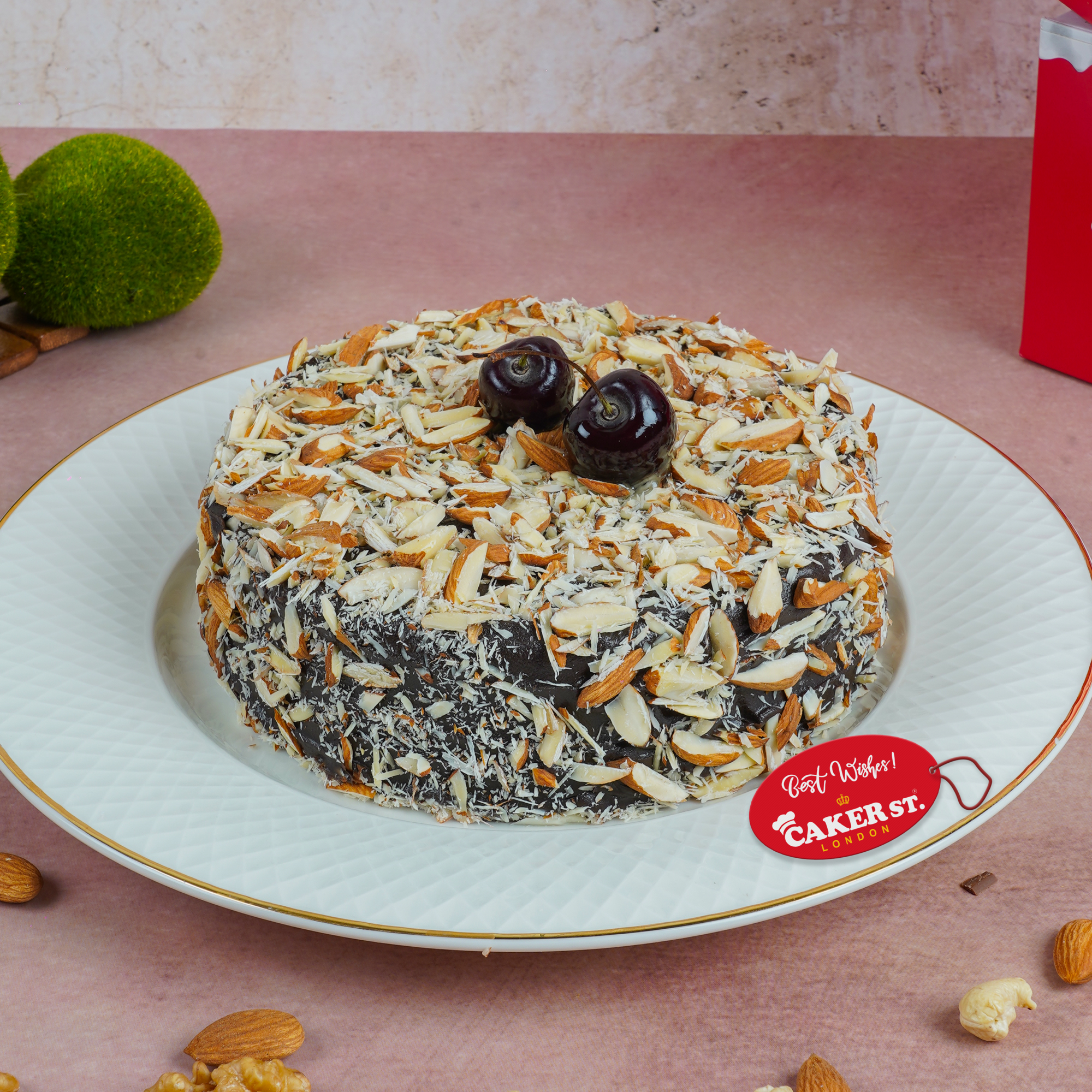 Almond & Cherry Chocolate Celebration Cake