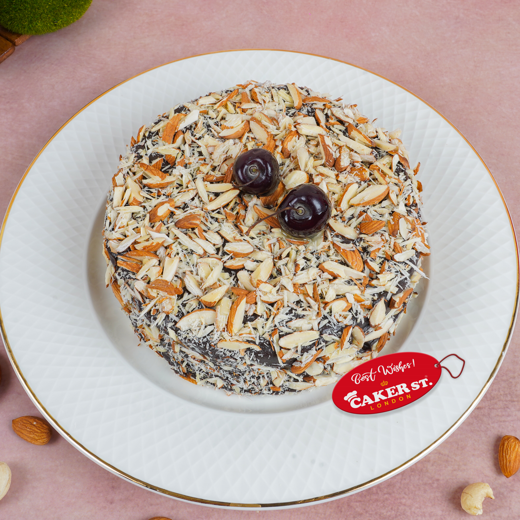 Almond & Cherry Chocolate Celebration Cake