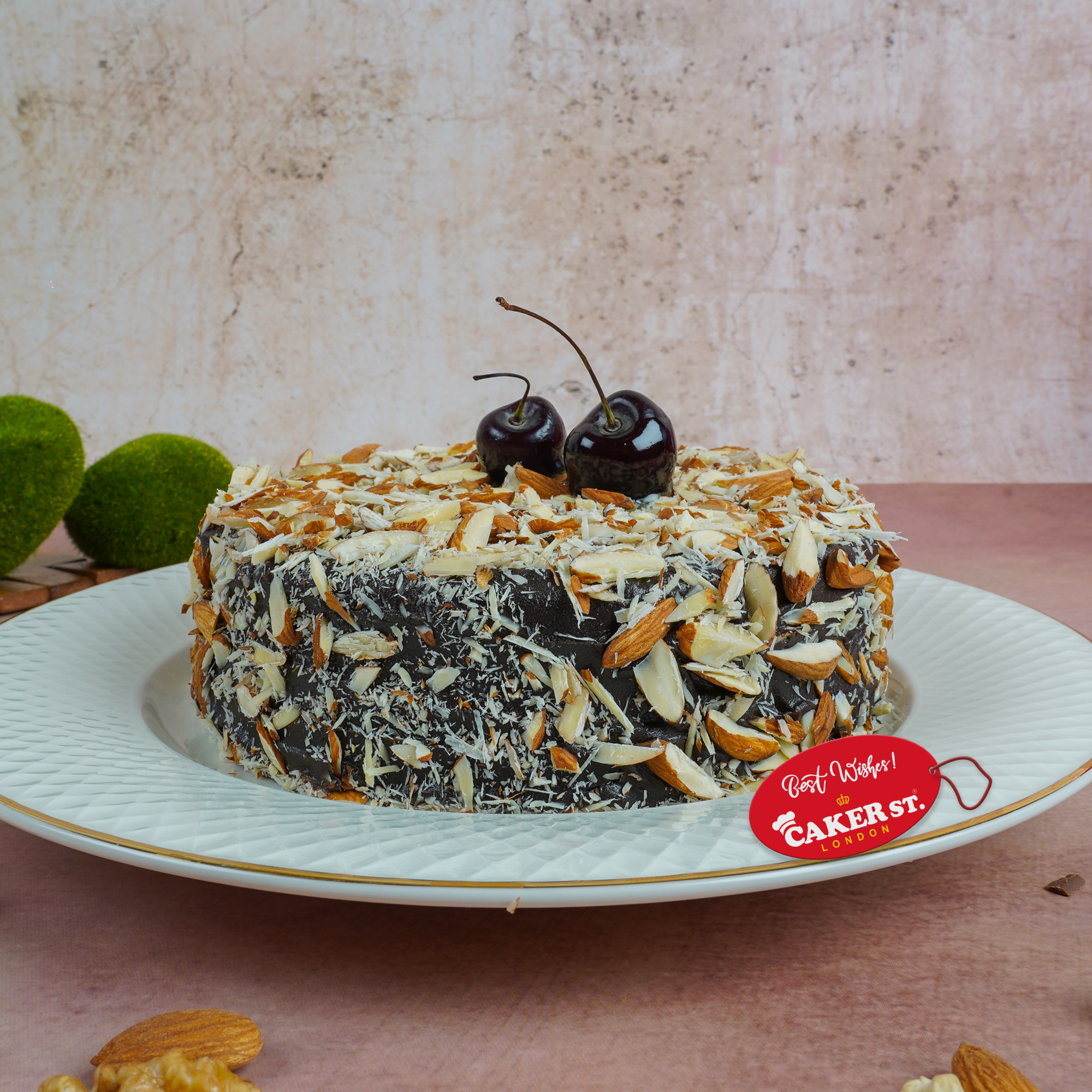 Almond & Cherry Chocolate Celebration Cake
