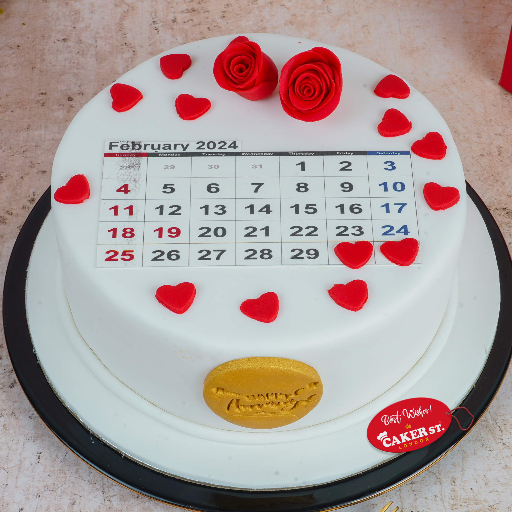 Personalised Calendar Anniversary Cake