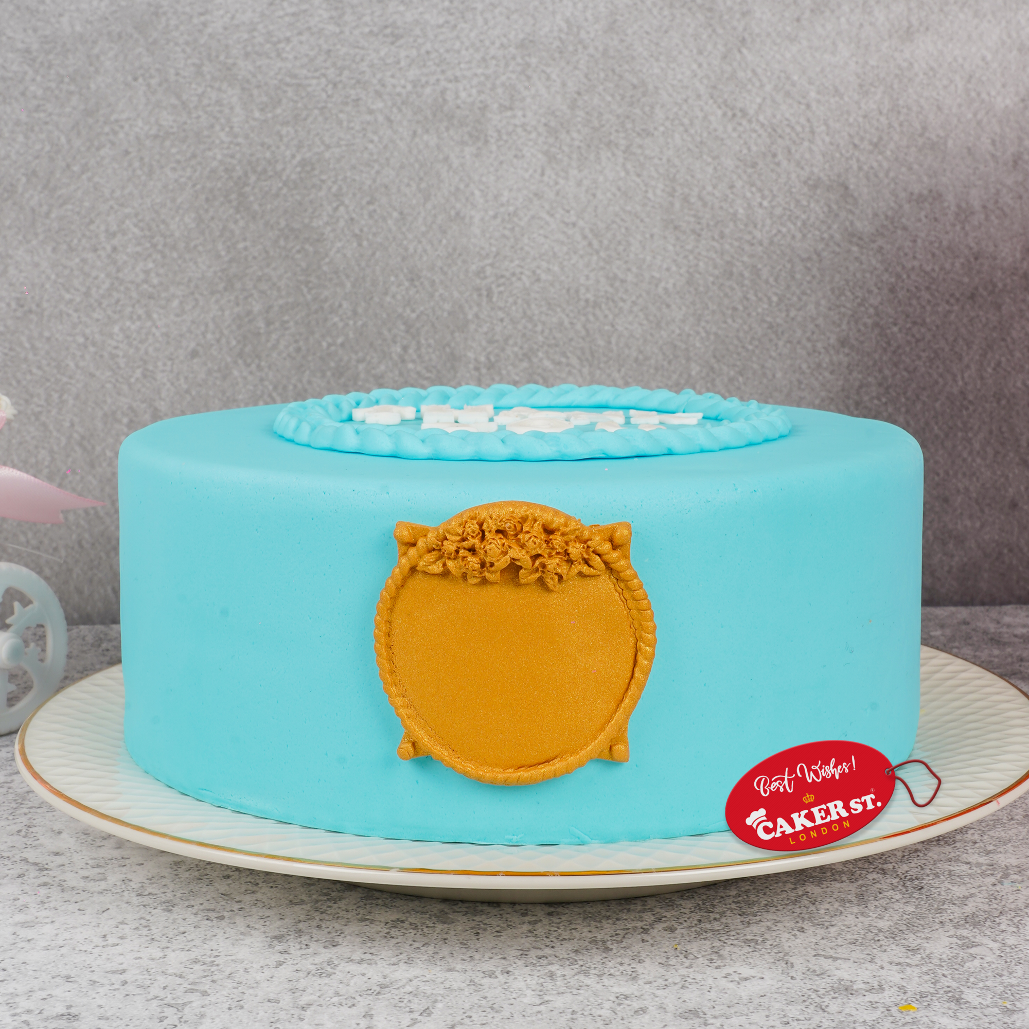 Thank You Cake with Gold Shield