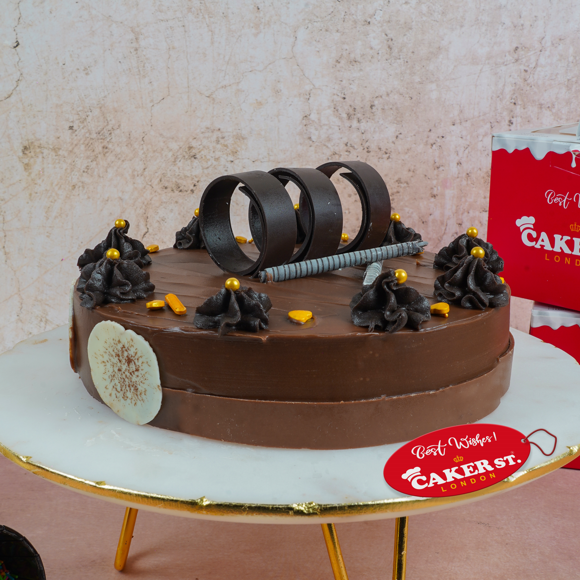 Decadent Chocolate Birthday Cake with Custom Age & Name