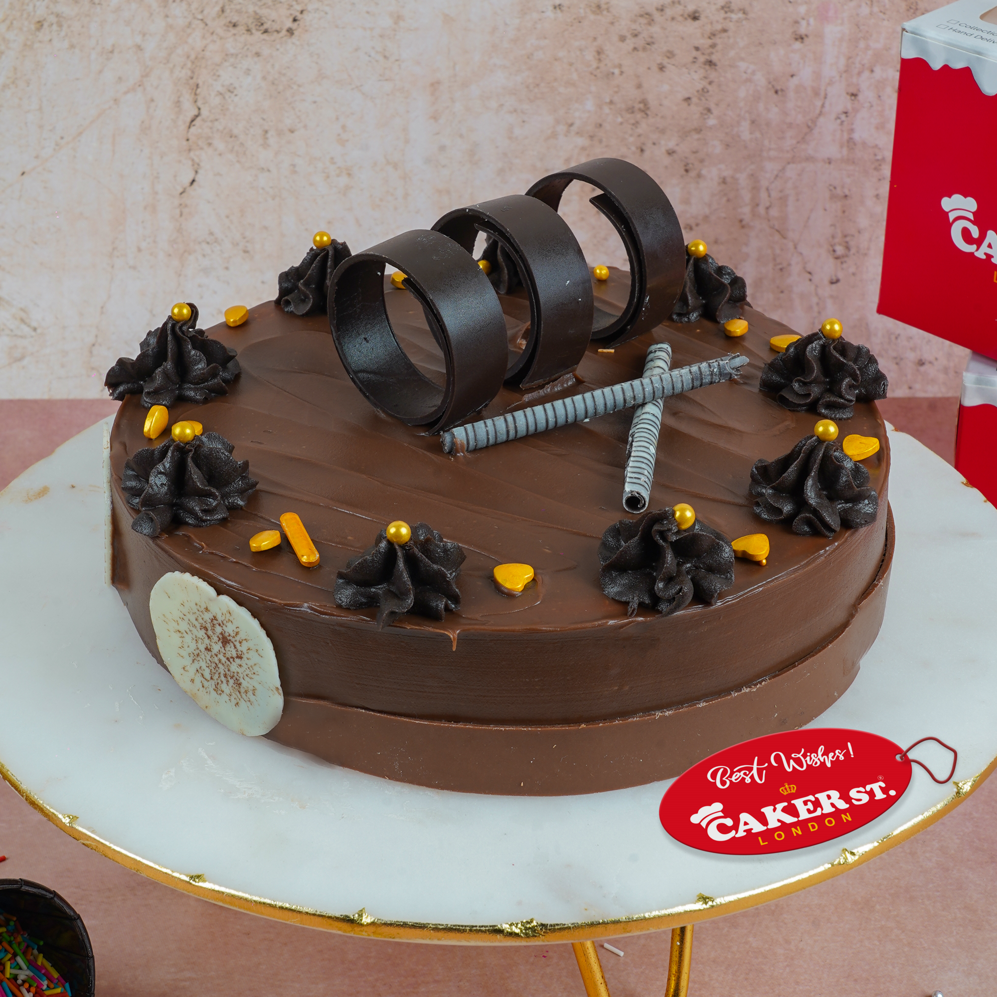 Decadent Chocolate Birthday Cake with Custom Age & Name