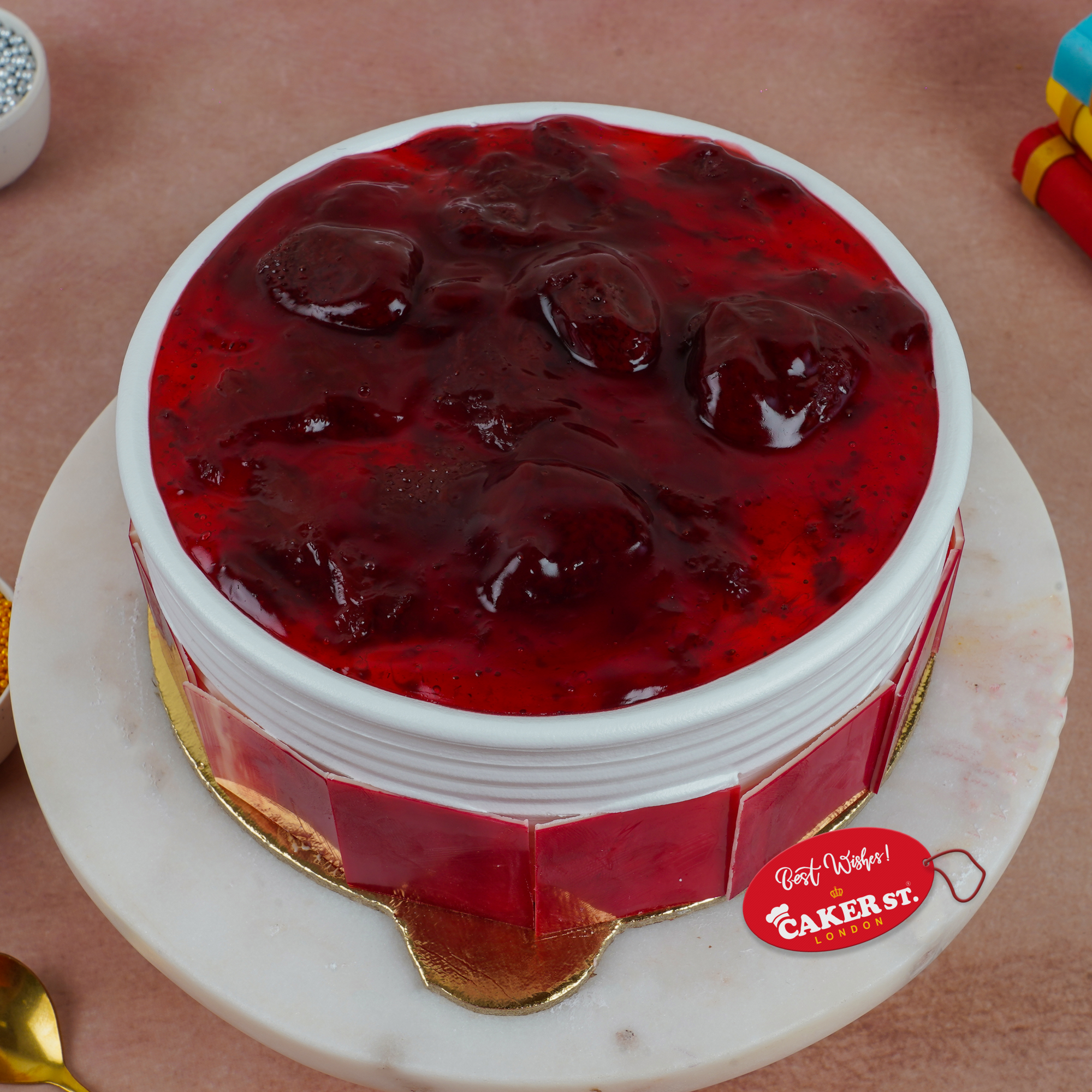 Cherry Topped Birthday Cake