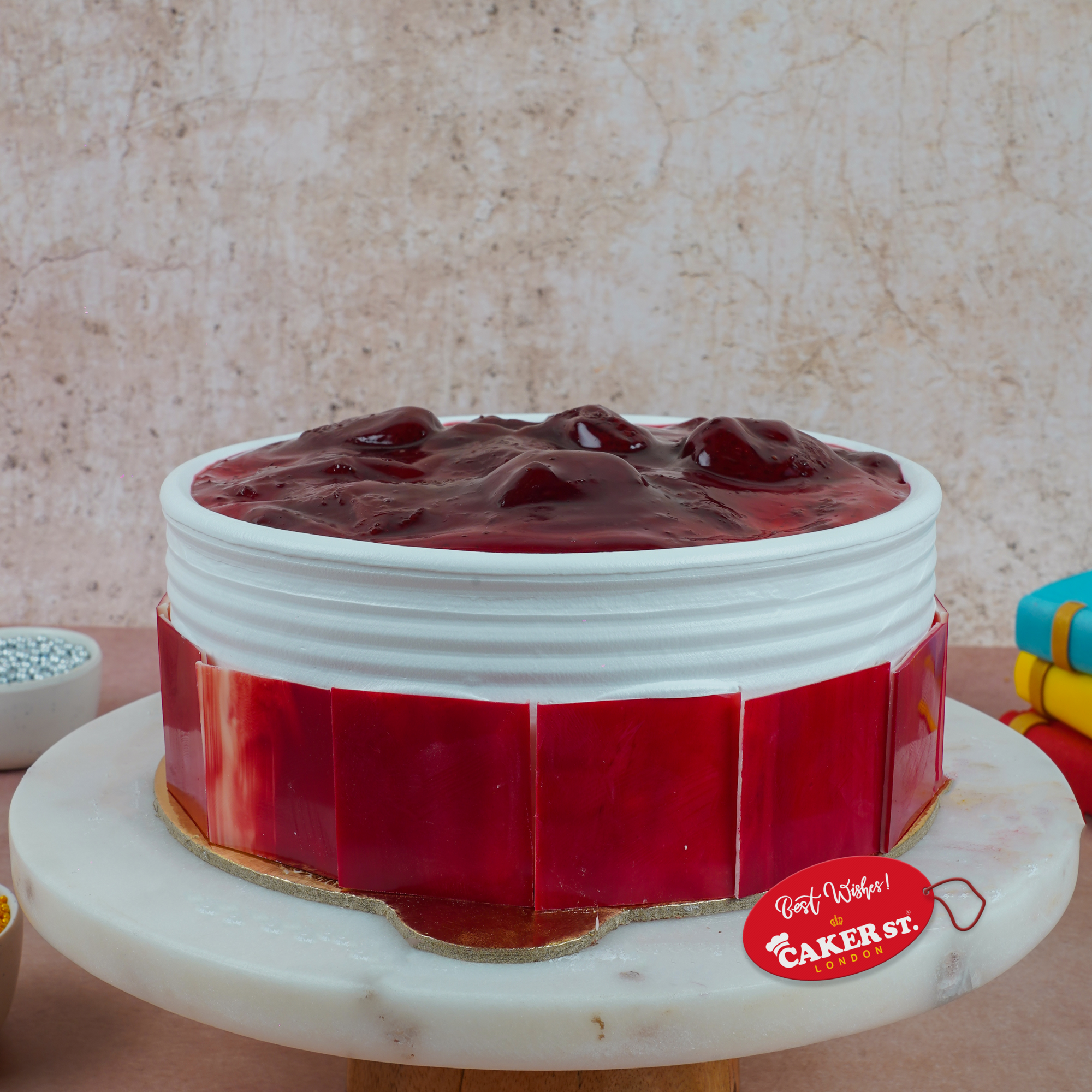 Cherry Topped Birthday Cake