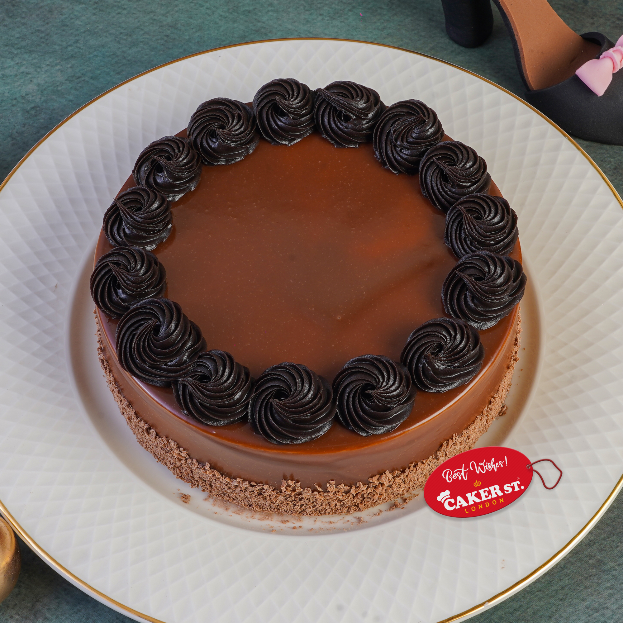 Elegant Chocolate Glaze Birthday Cake
