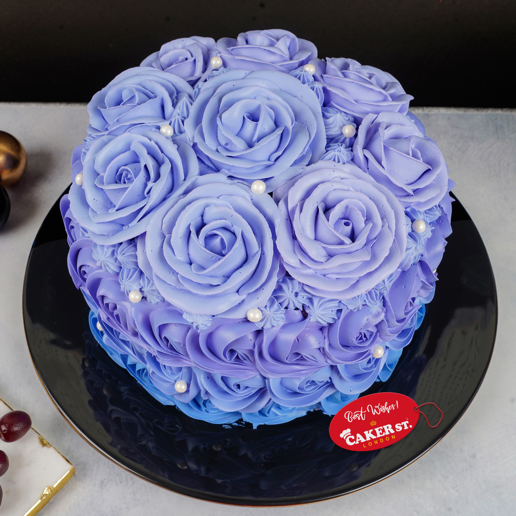 Floral Rose Ombre Birthday Cake for Her