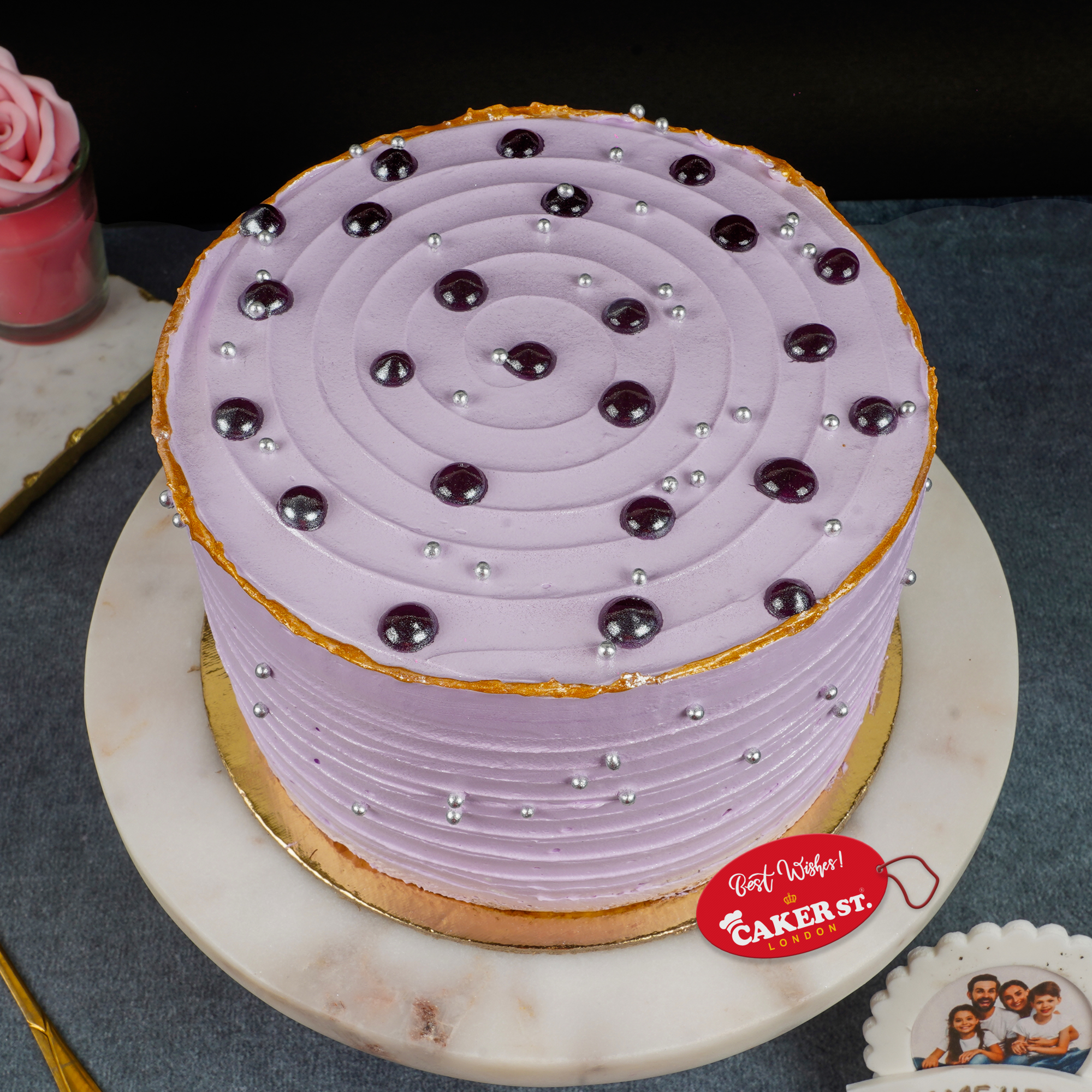 Elegant Lavender Birthday Cake for Her