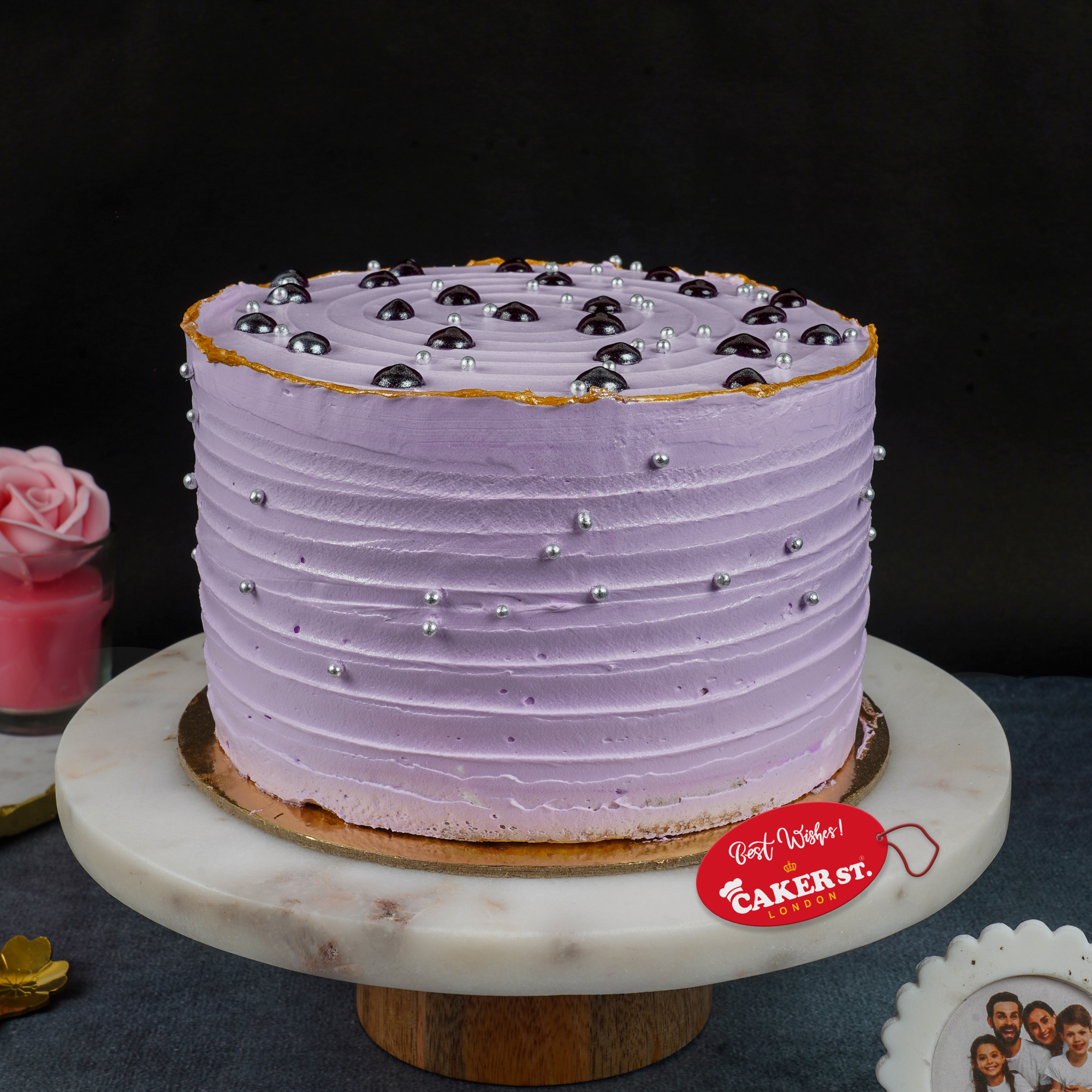 Elegant Lavender Birthday Cake for Her