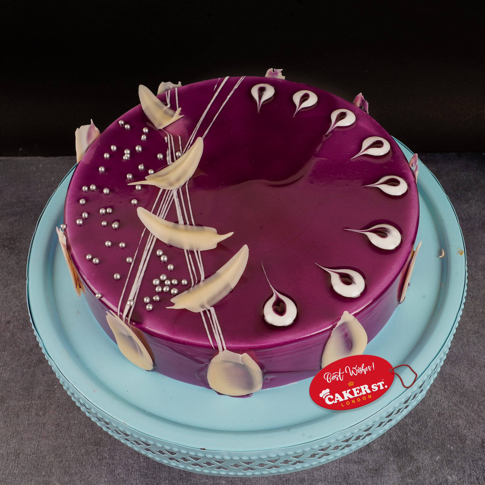 Elegant Purple Floral Birthday Cake For Her