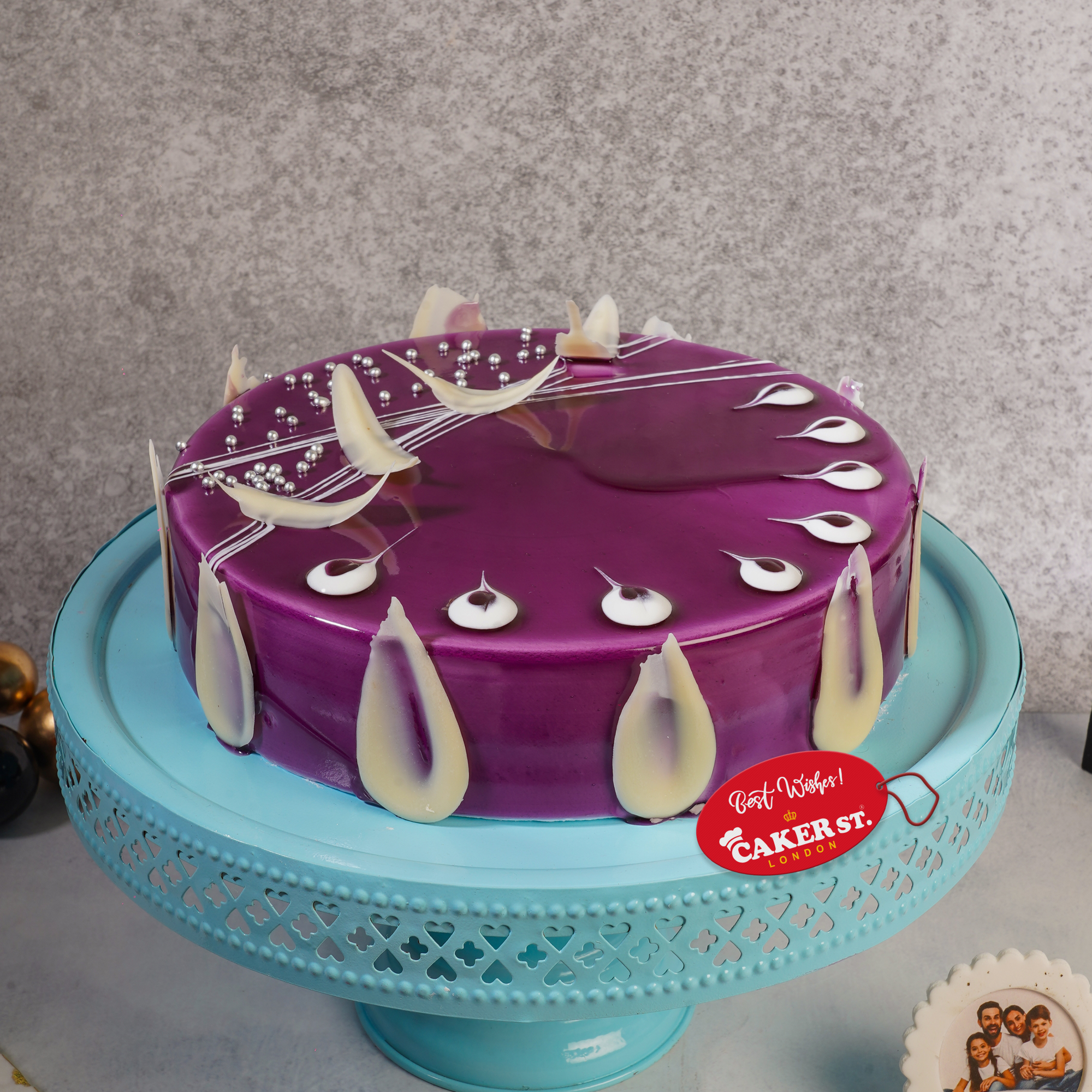 Elegant Purple Floral Birthday Cake For Her