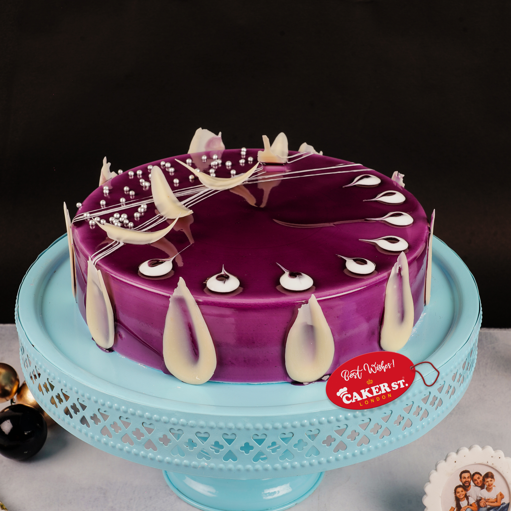 Elegant Purple Floral Birthday Cake For Her