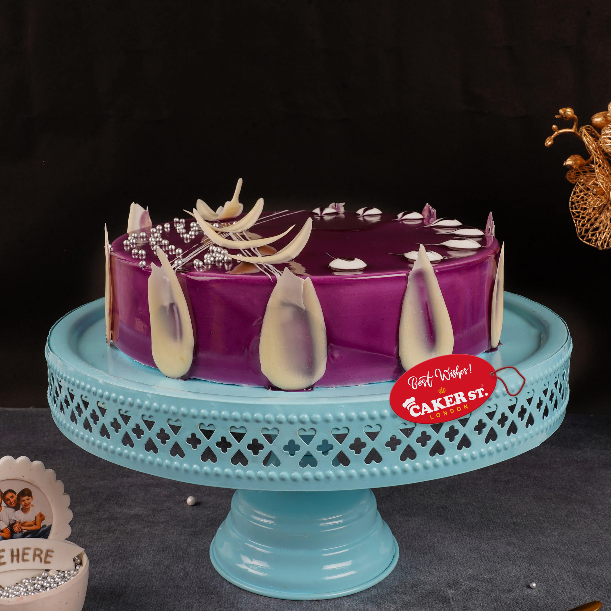 Elegant Purple Floral Birthday Cake For Her