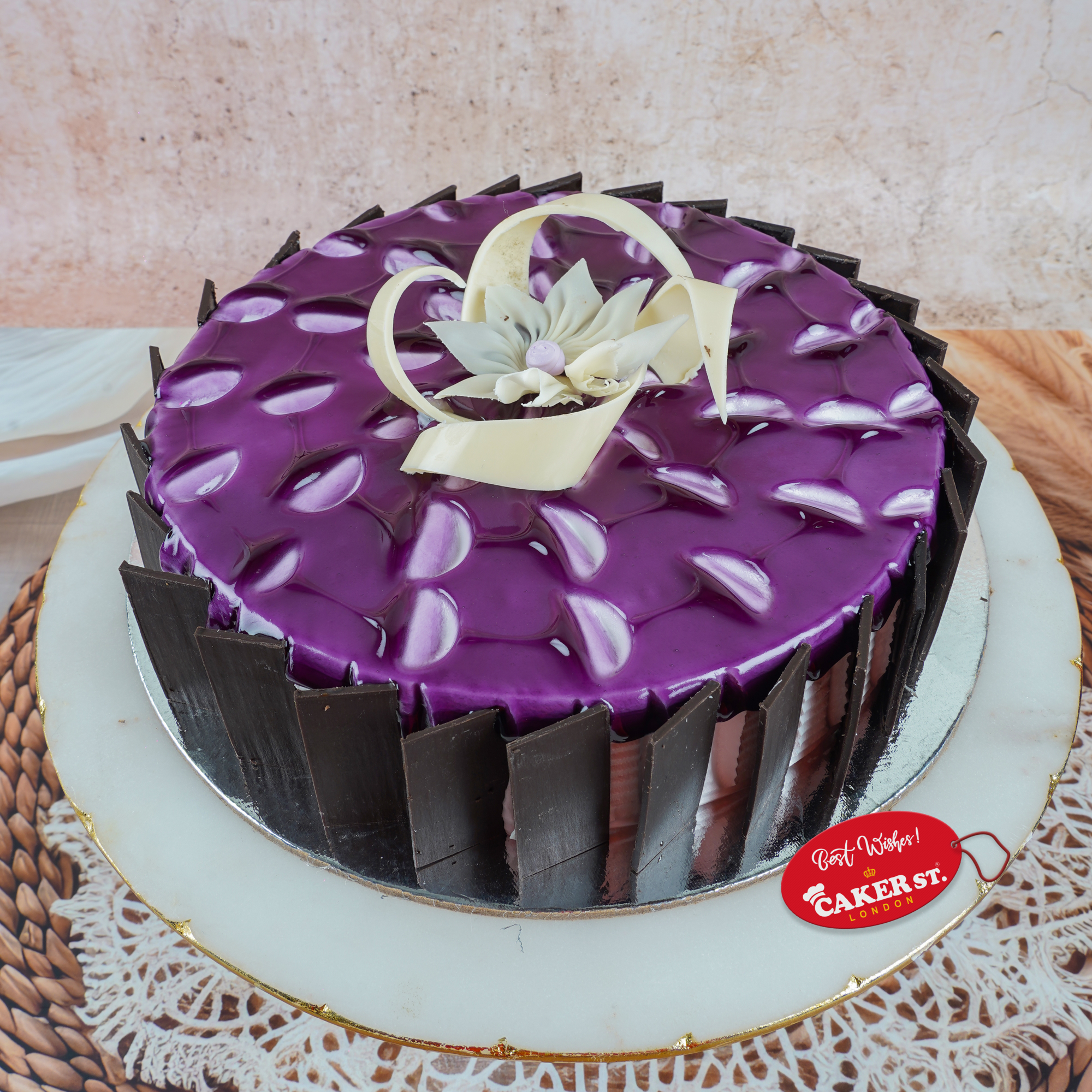 Elegant Purple Birthday Cake for Her