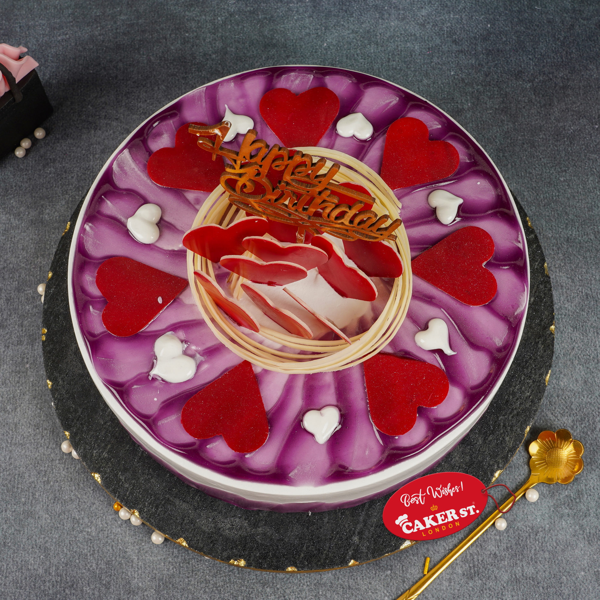 Purple Heart Birthday Cake For Her