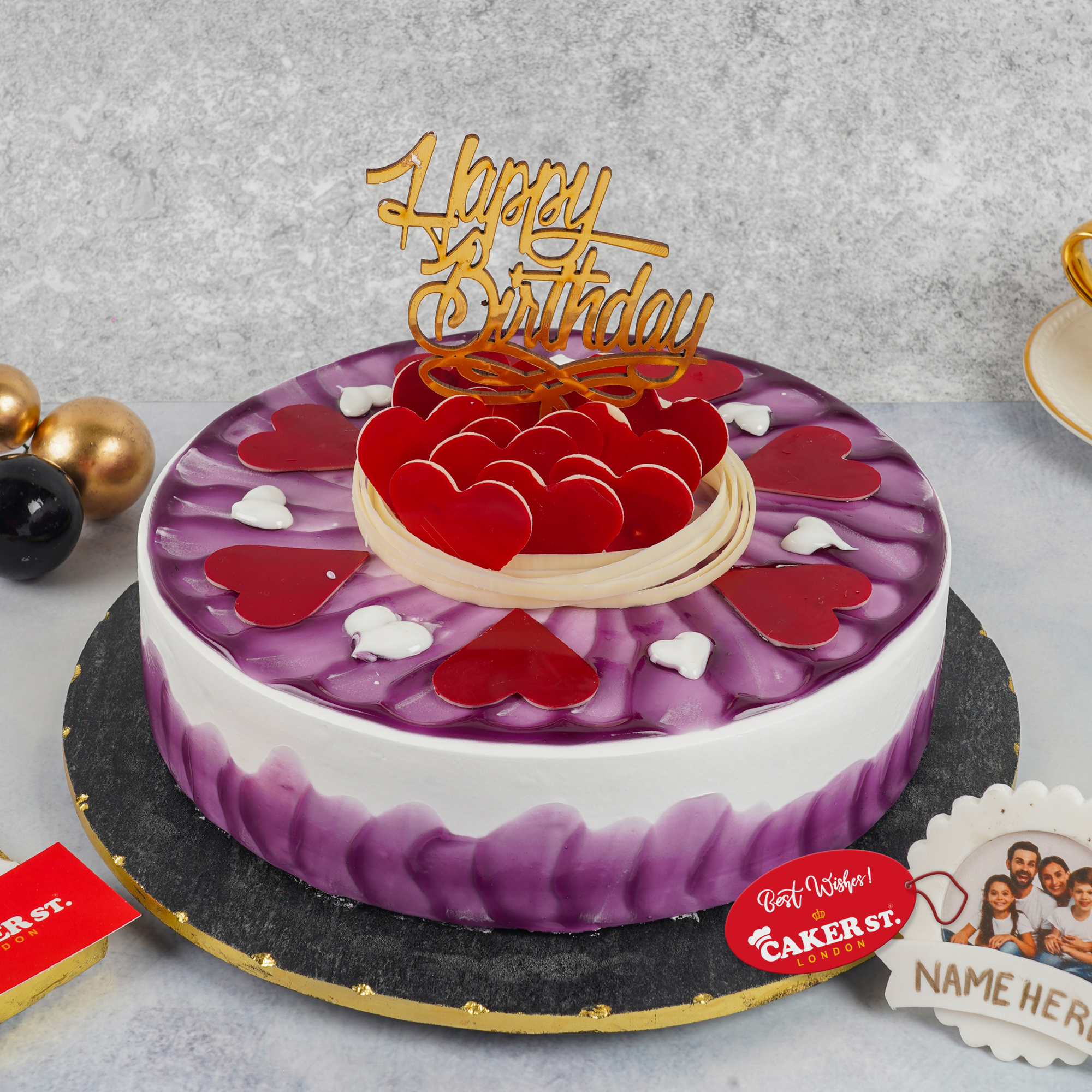Purple Heart Birthday Cake For Her