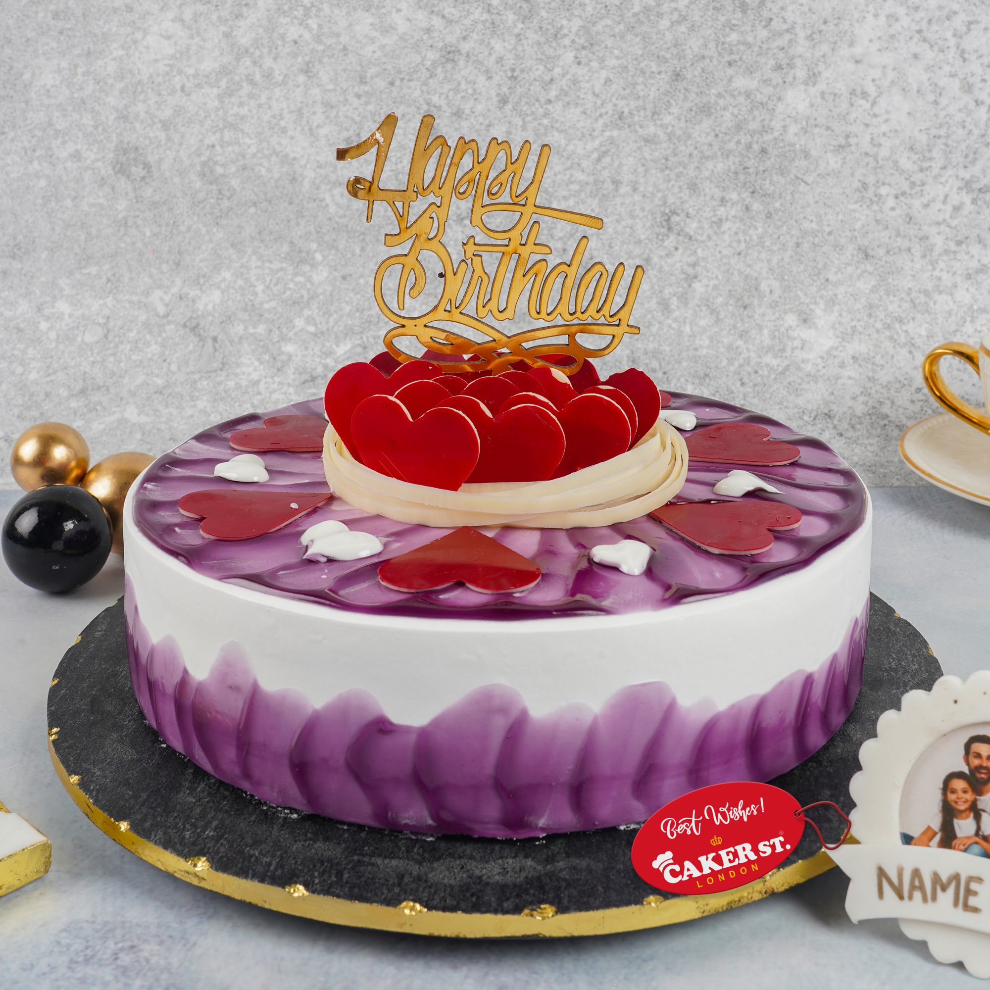 Purple Heart Birthday Cake For Her