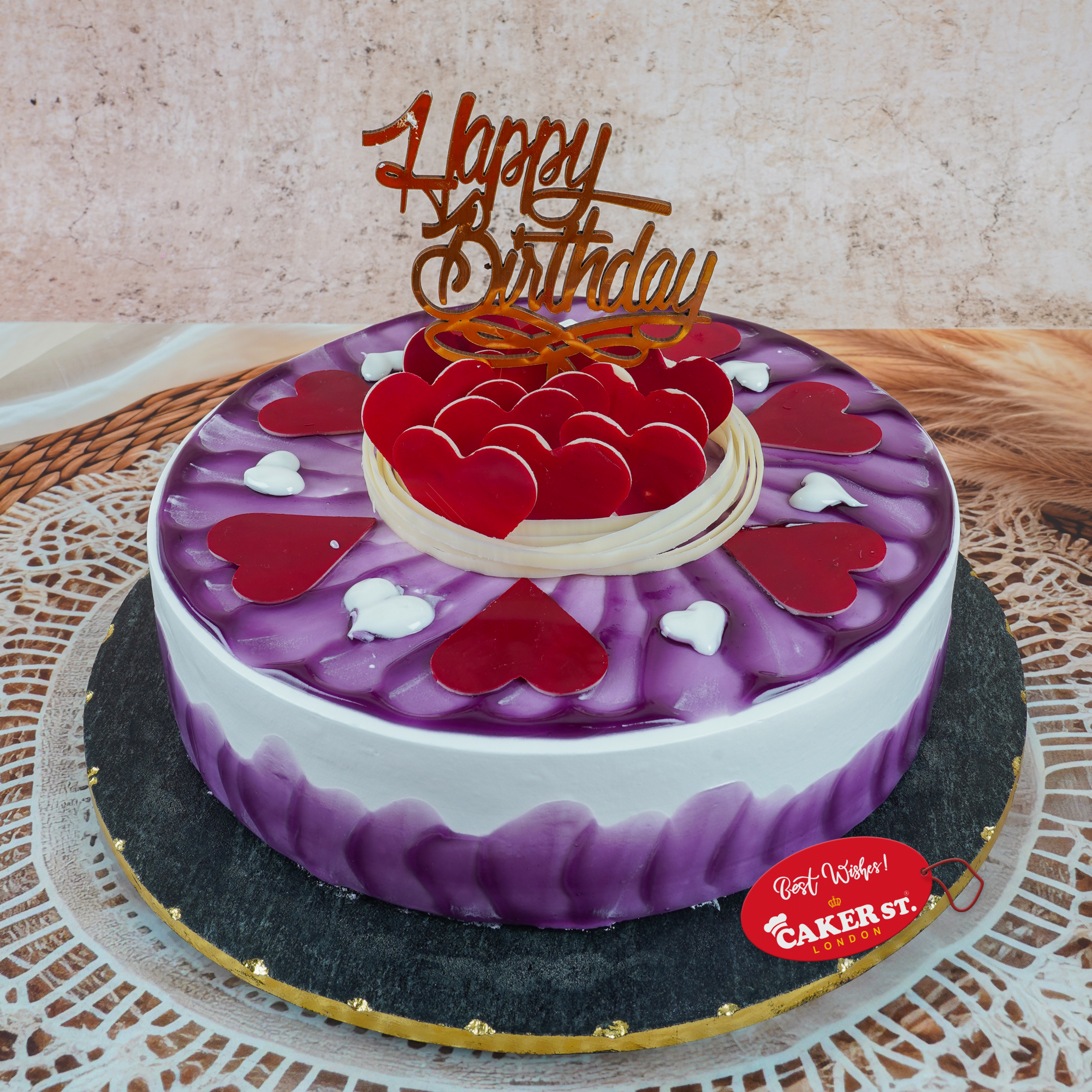 Purple Heart Birthday Cake For Her