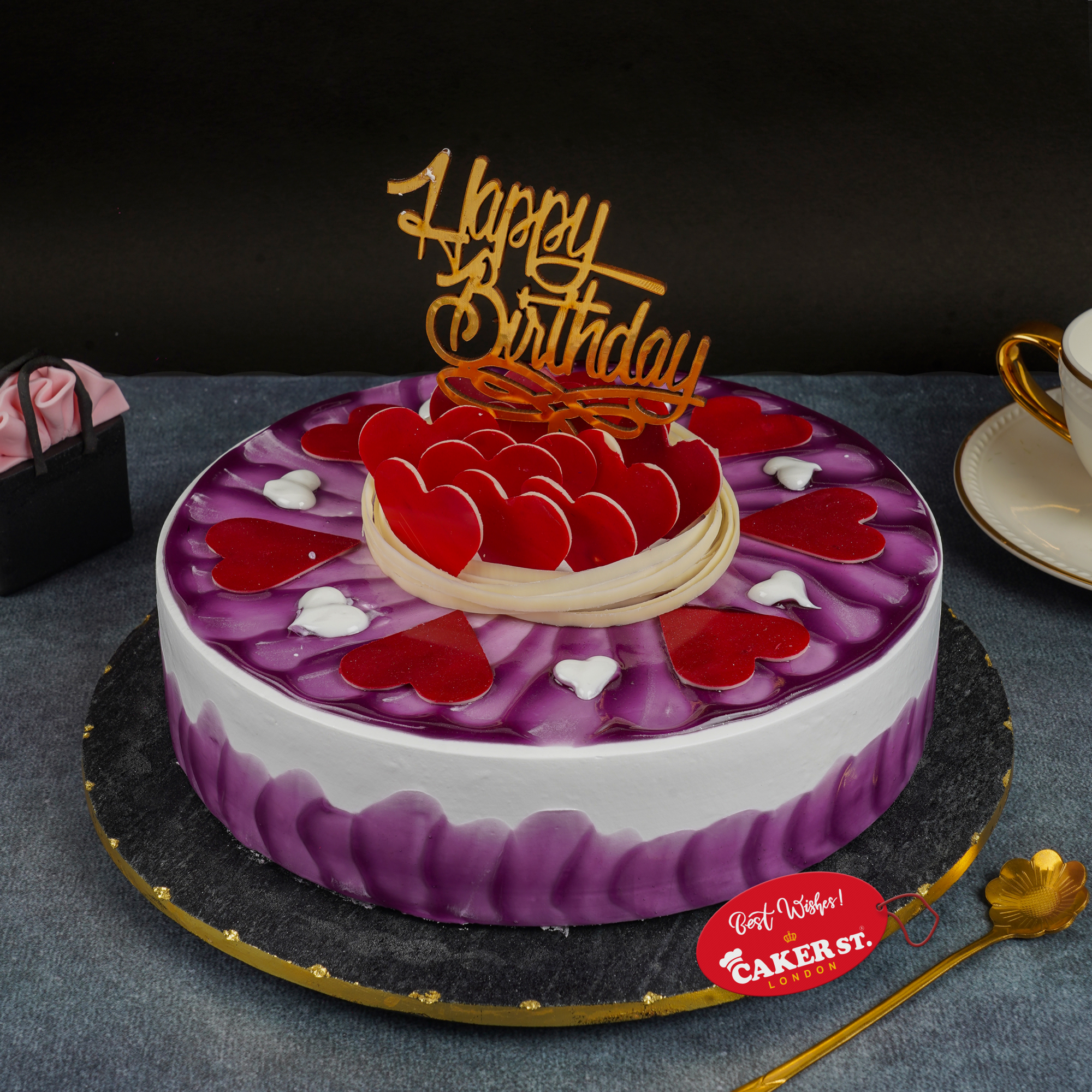 Purple Heart Birthday Cake For Her