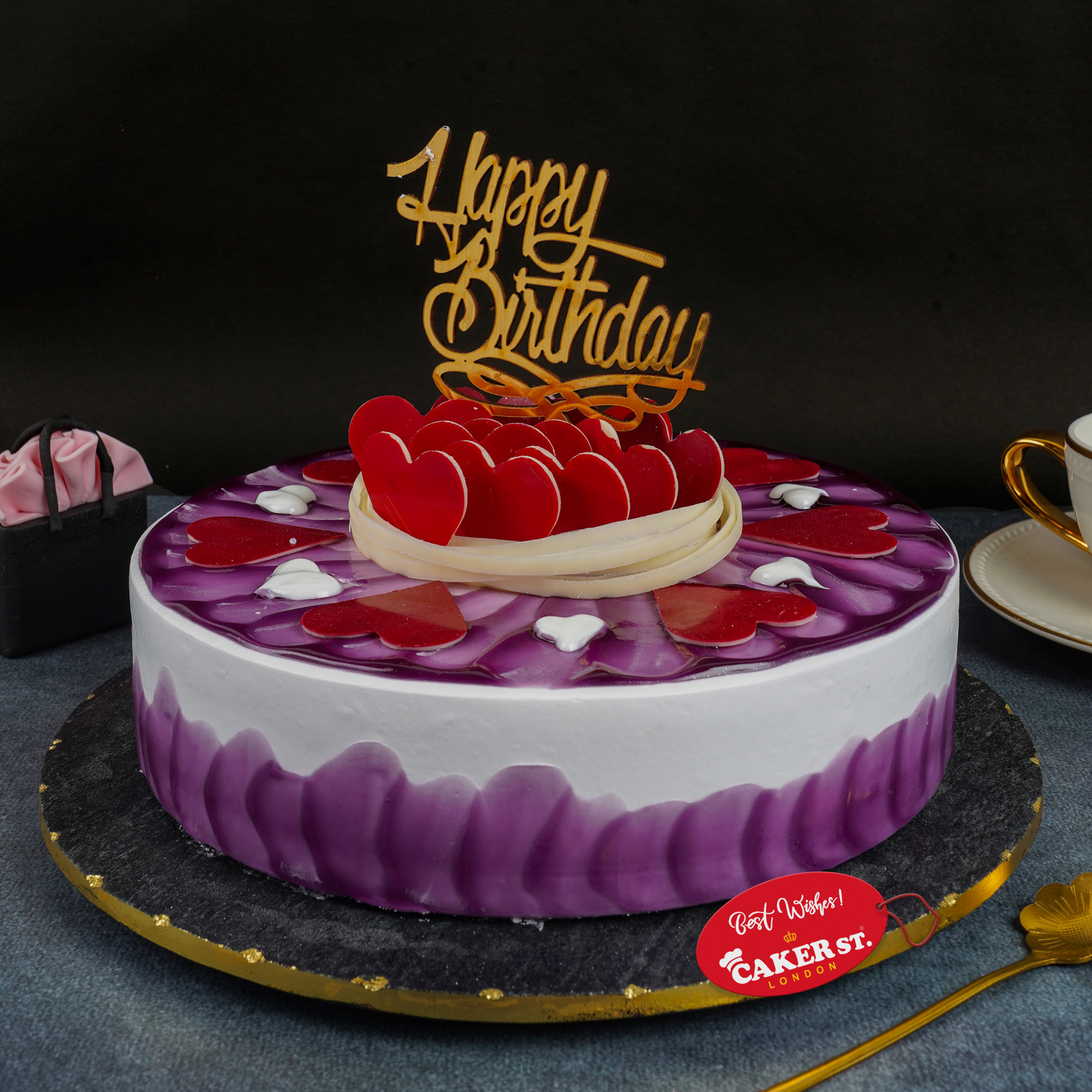 Purple Heart Birthday Cake For Her