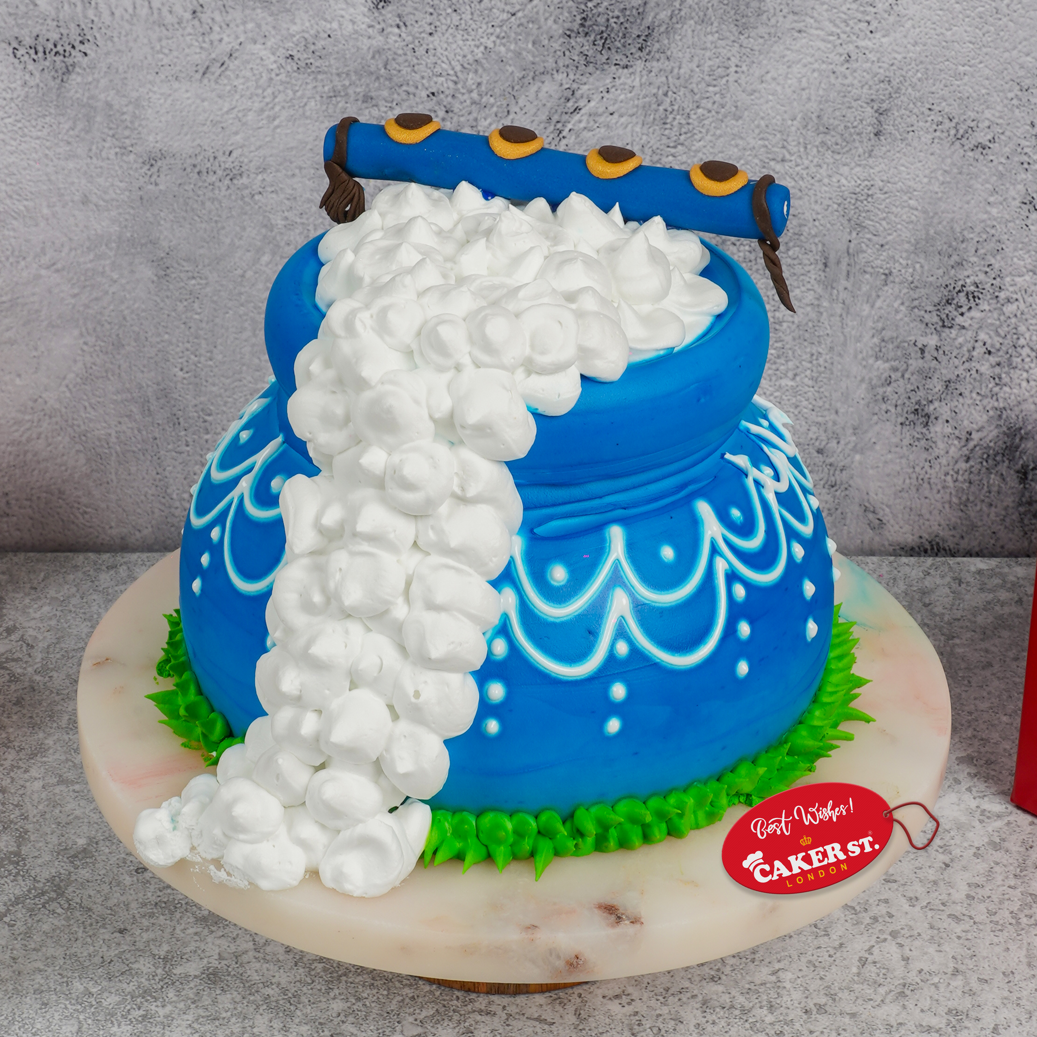 Janmashtami Pot & Flute Birthday Cake