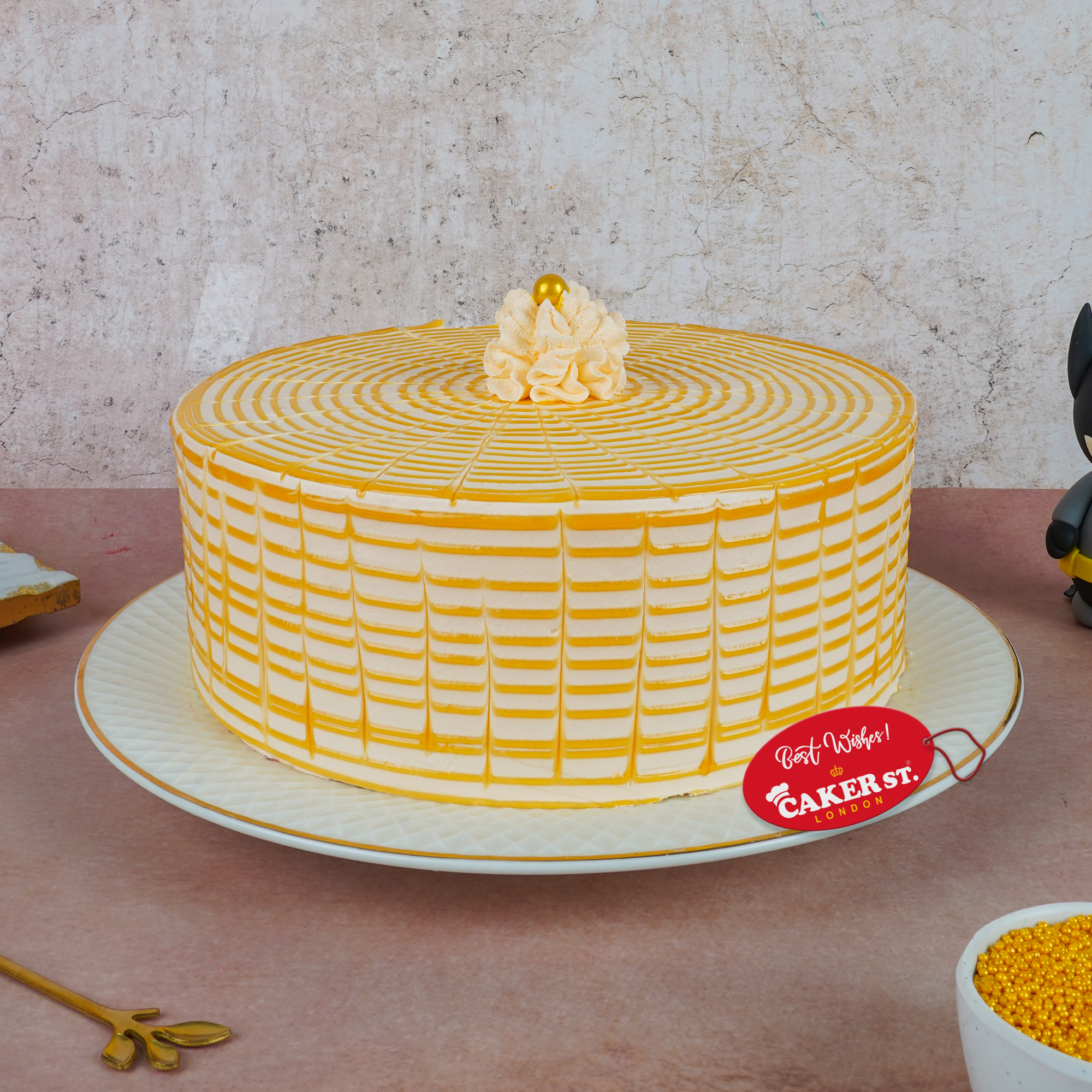 Elegant Gold & White Celebration Cake
