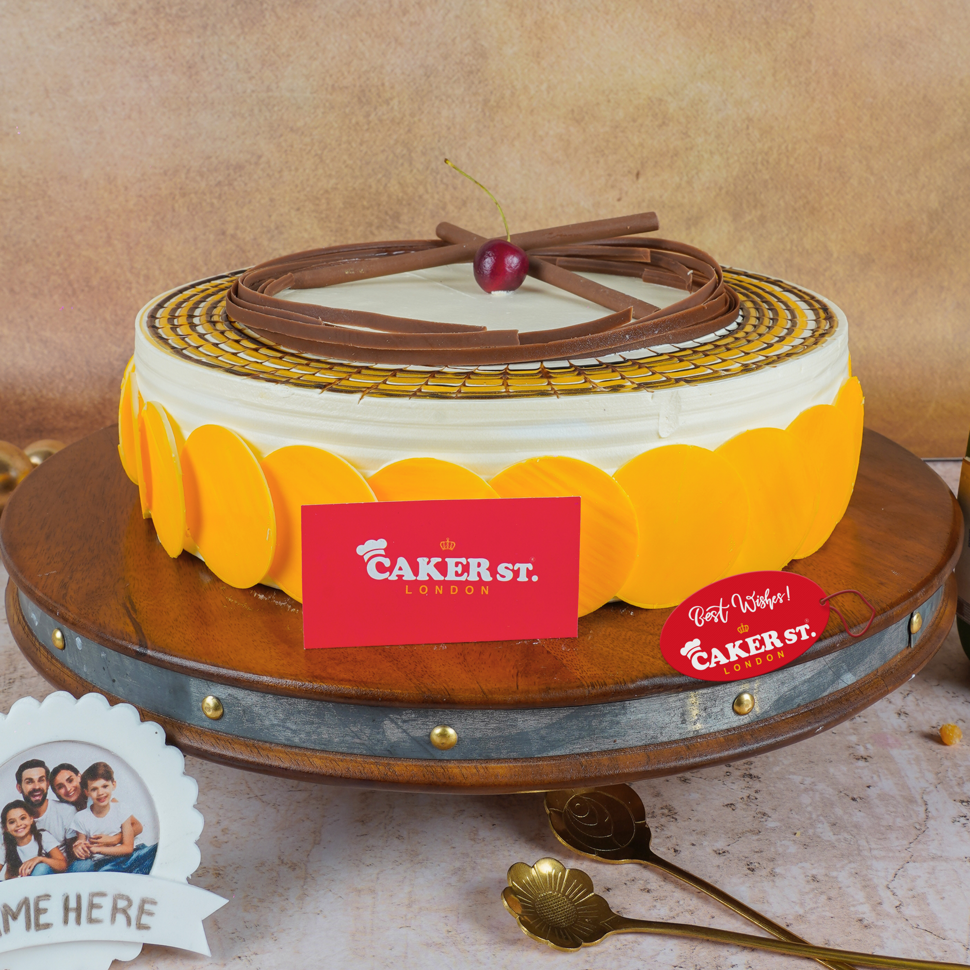 Elegant Adult Birthday Cake with Chocolate & Cherry