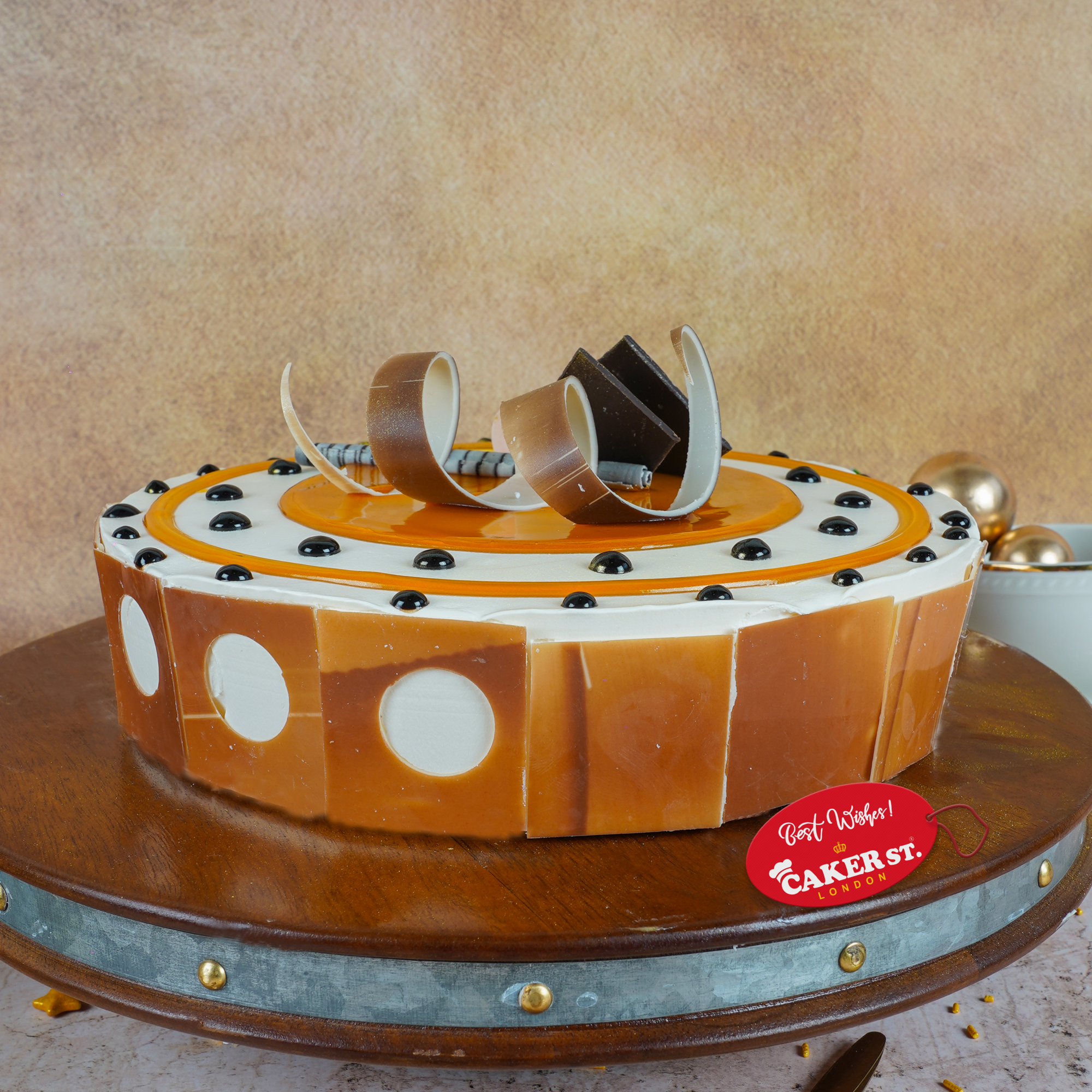 Elegant Orange & Chocolate Drip Birthday Cake