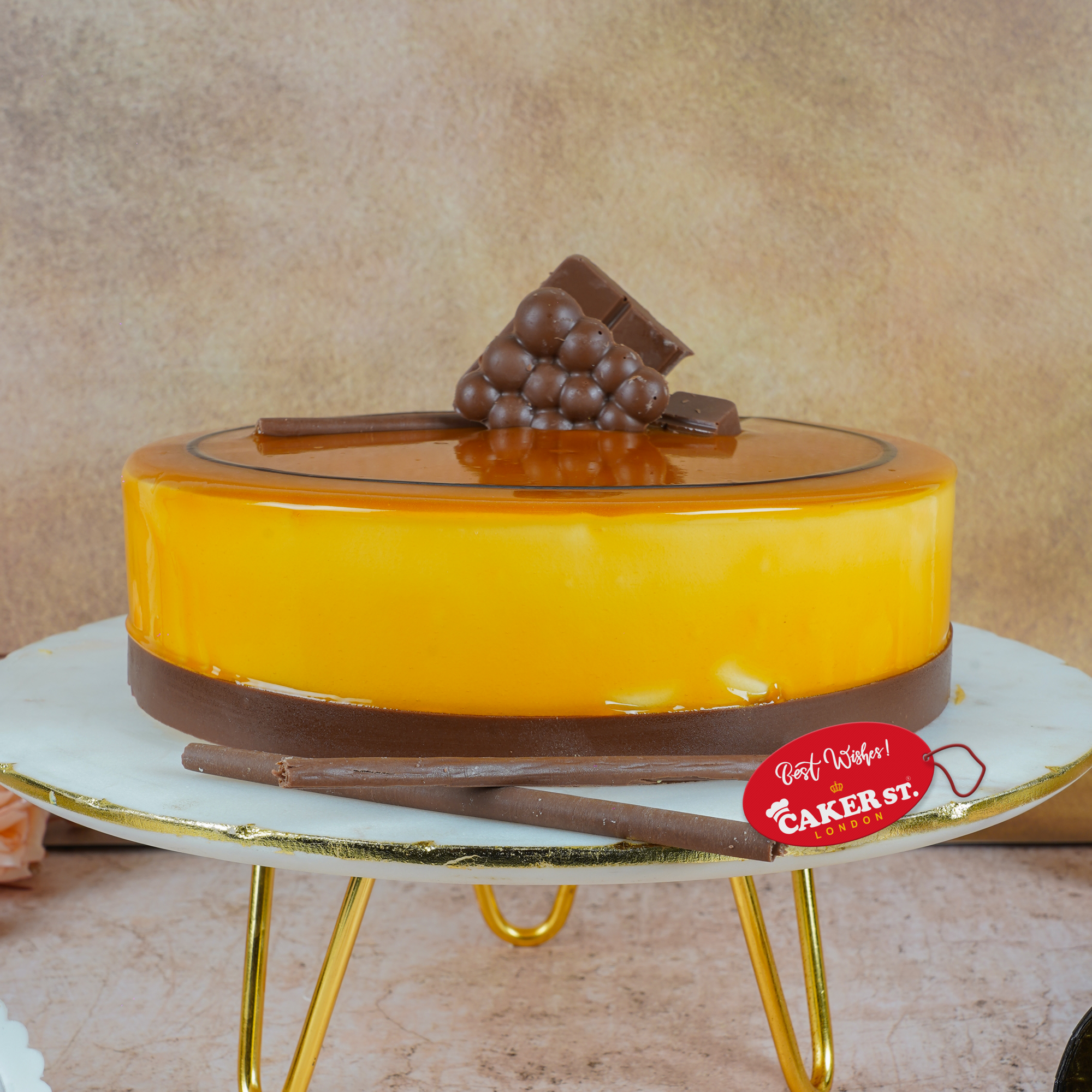 Elegant Caramel Glaze Birthday Cake