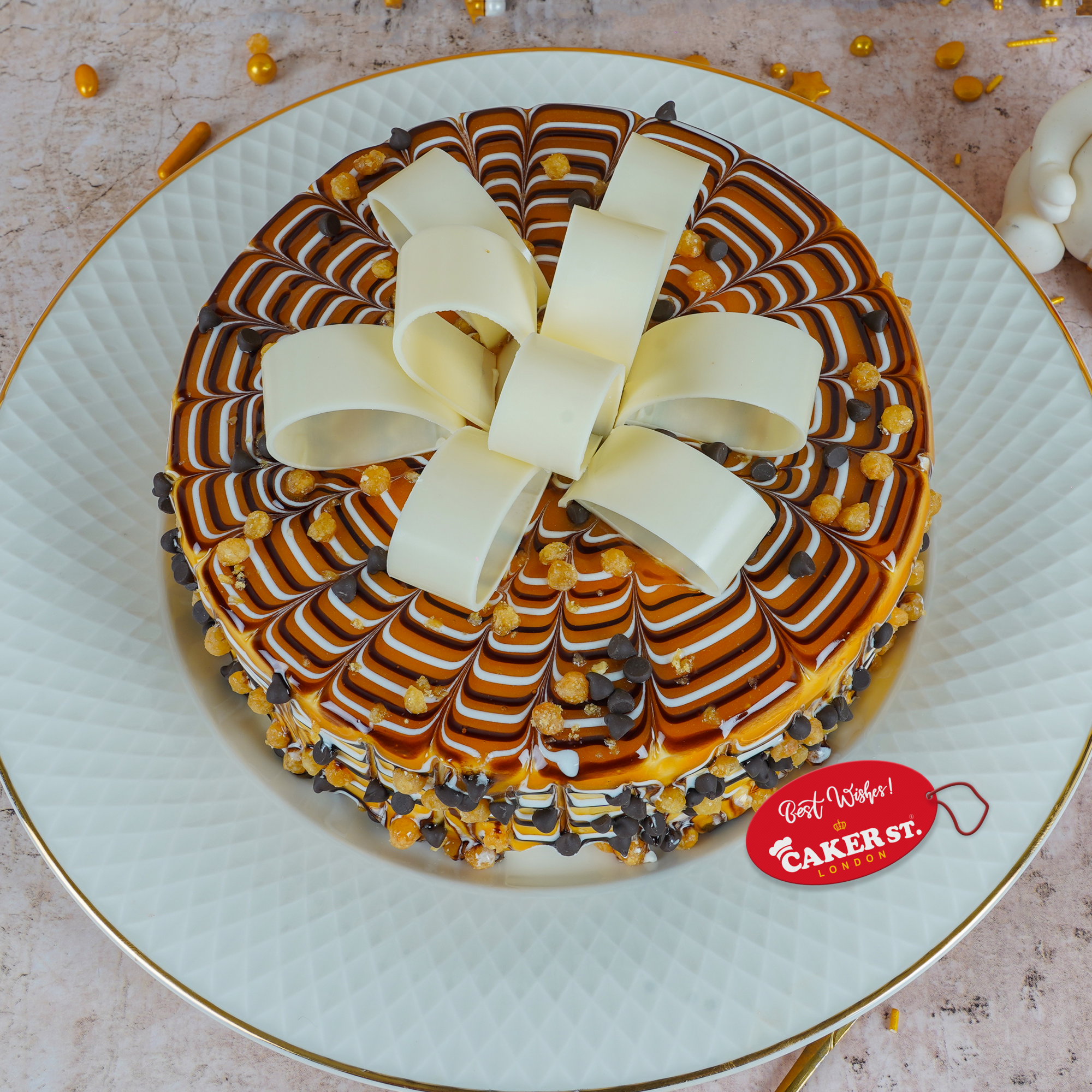 Personalised Swirl Pattern Birthday Cake