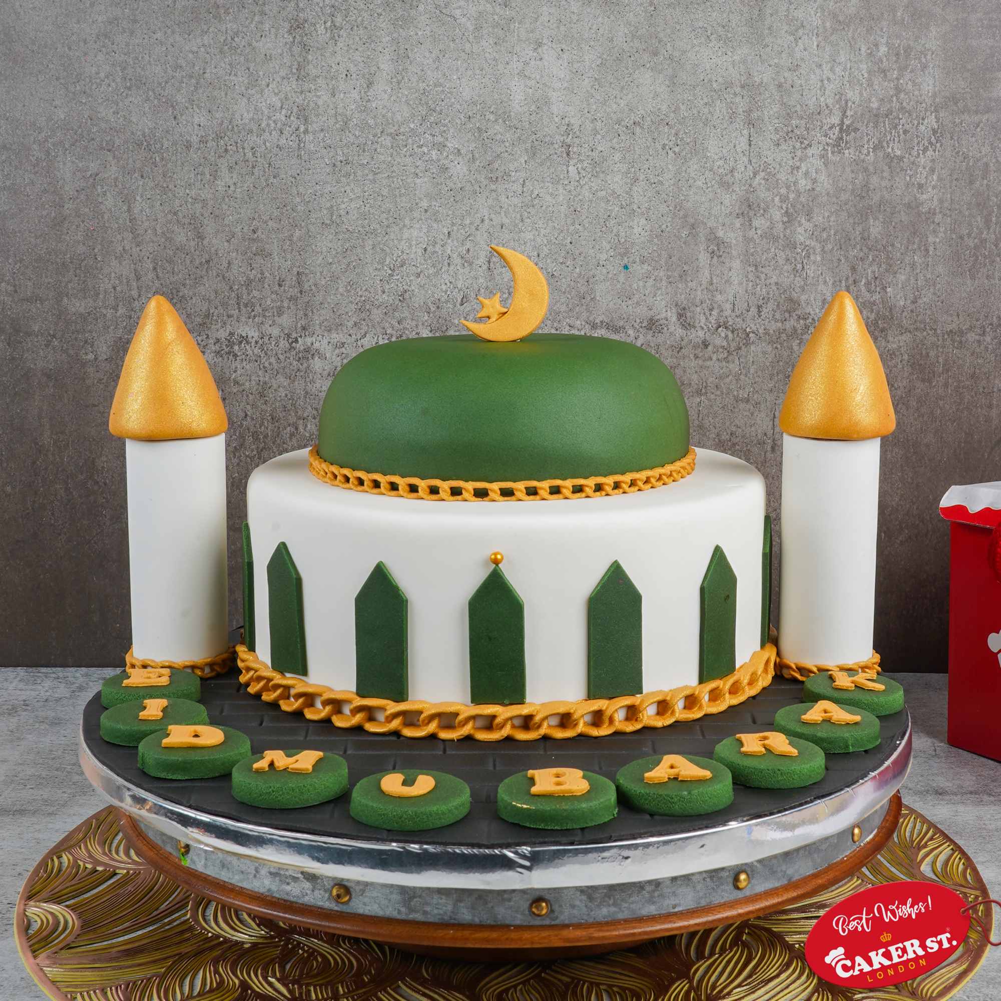 Eid Mubarak Celebration Cake with Personalised Name