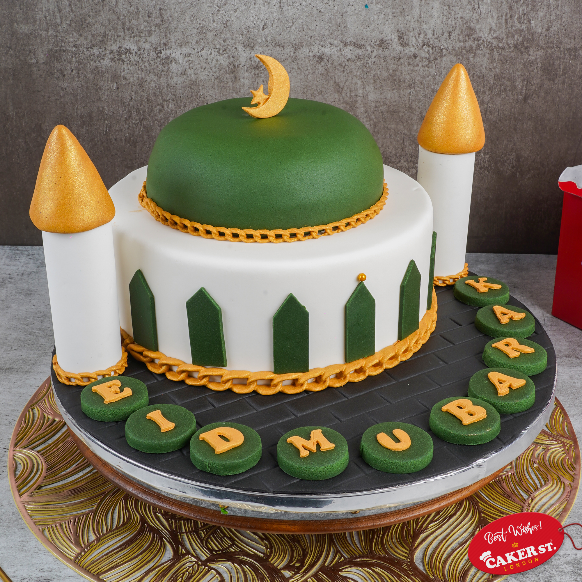 Eid Mubarak Celebration Cake with Personalised Name