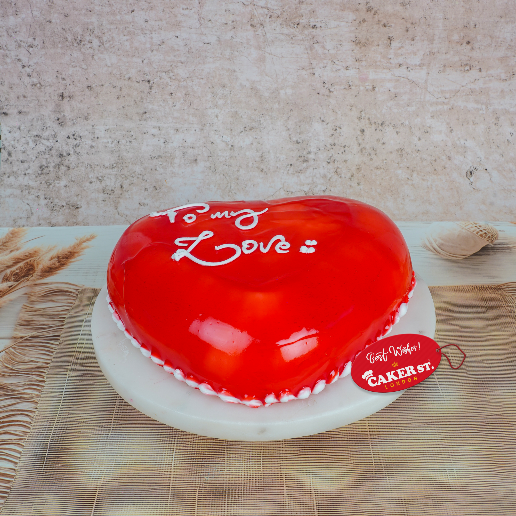 Love Heart Cake | Romantic Red Glaze Cake