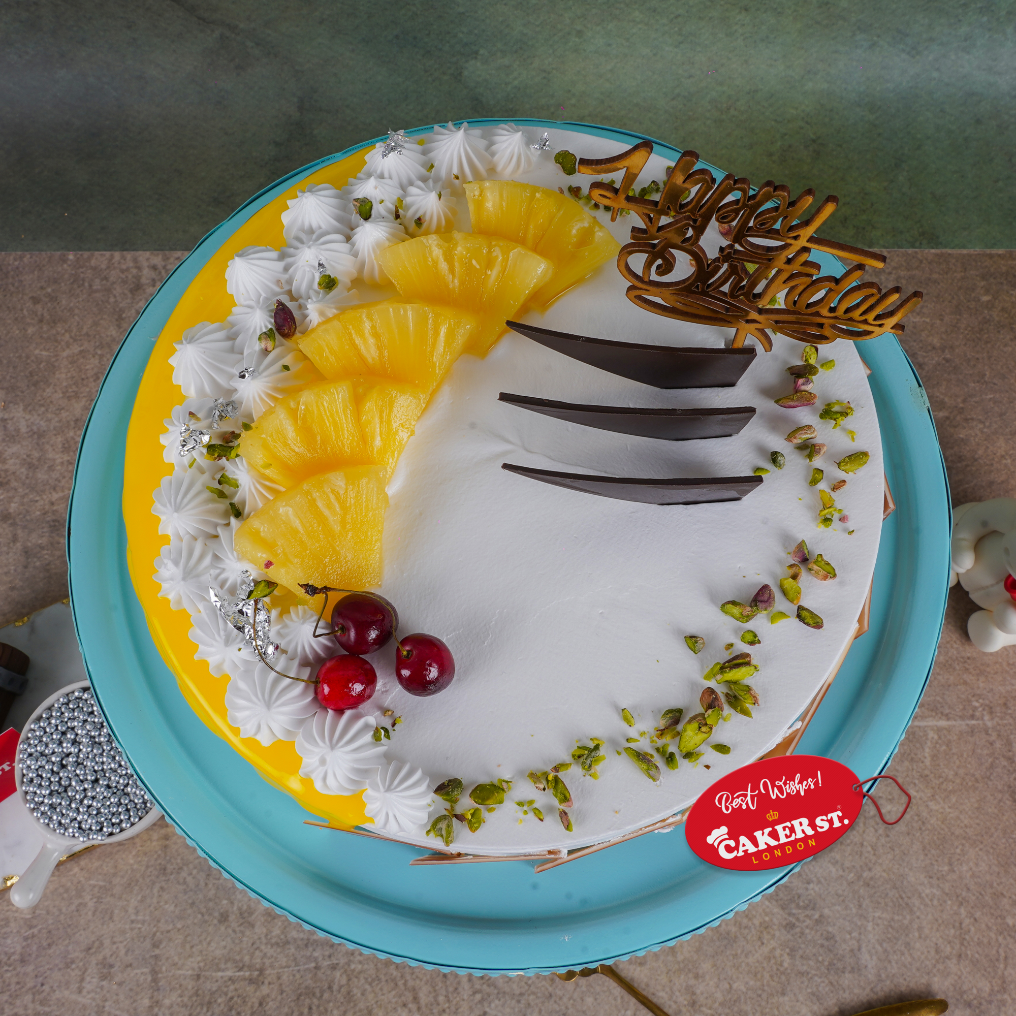 Elegant Fruit Birthday Cake