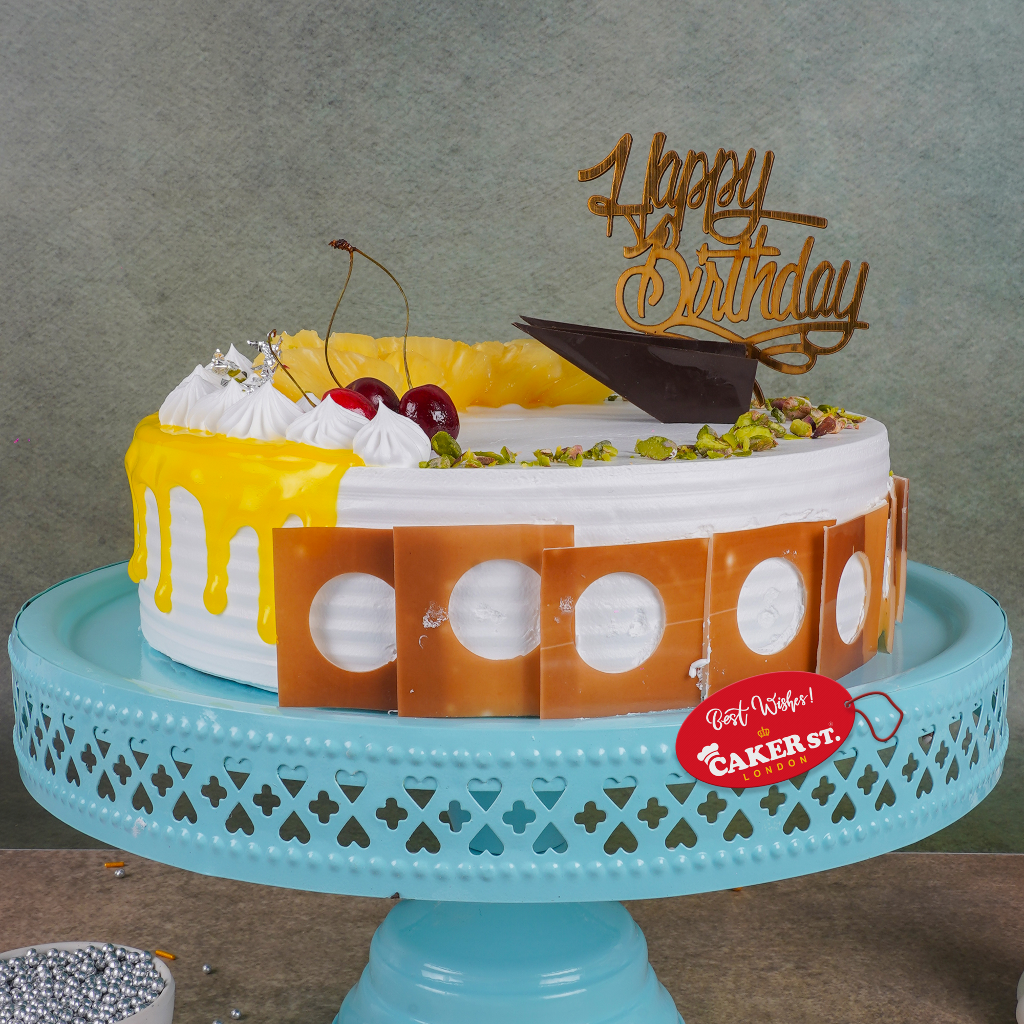Elegant Fruit Birthday Cake