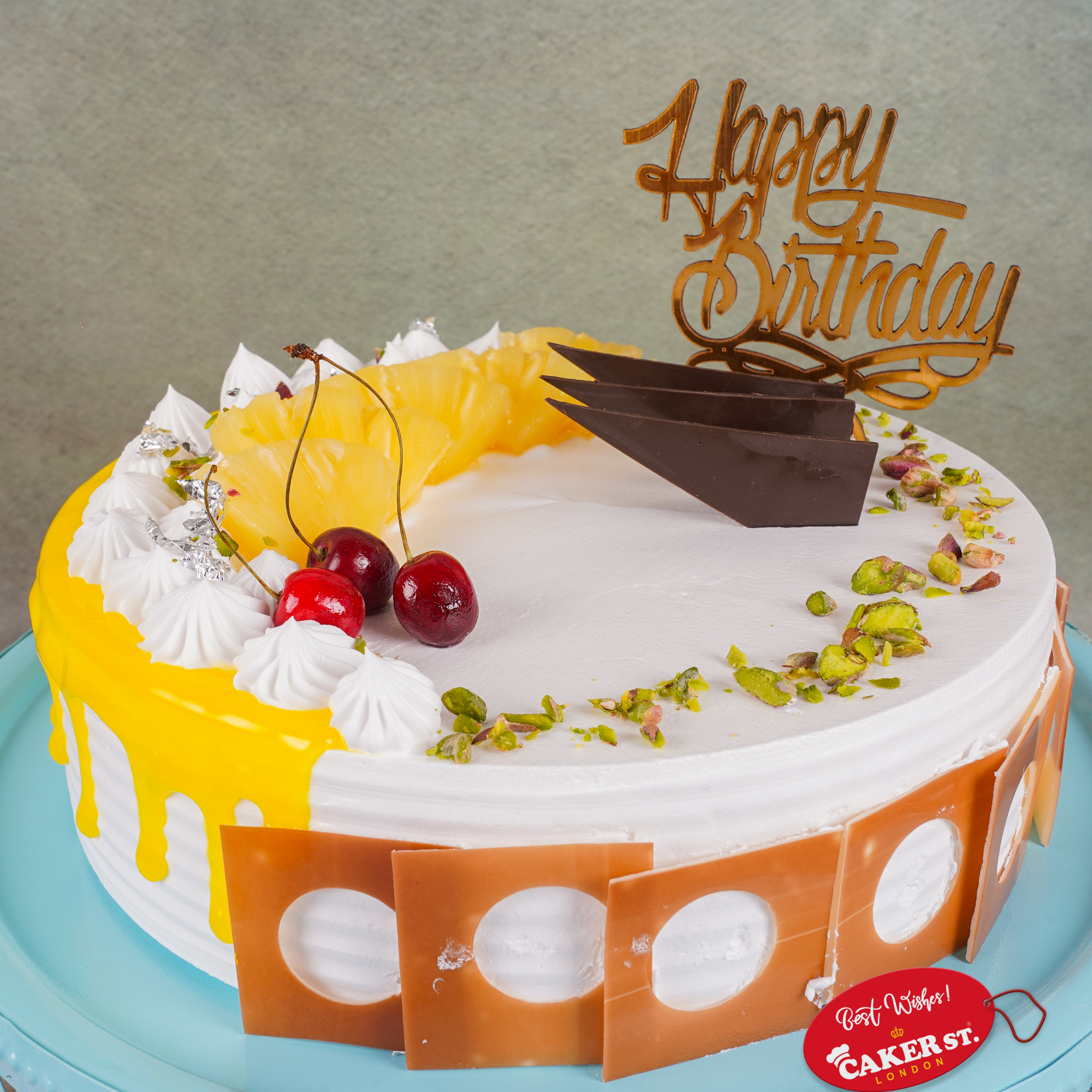 Elegant Fruit Birthday Cake
