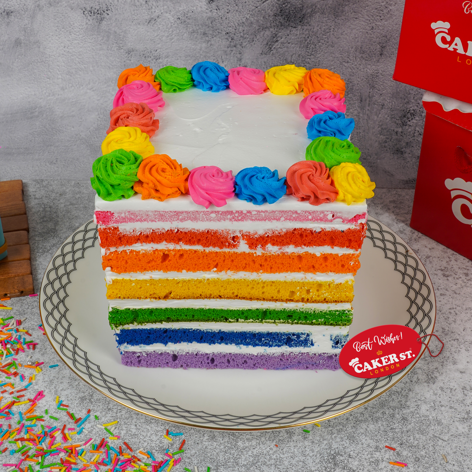 Vibrant Rainbow Birthday Cake