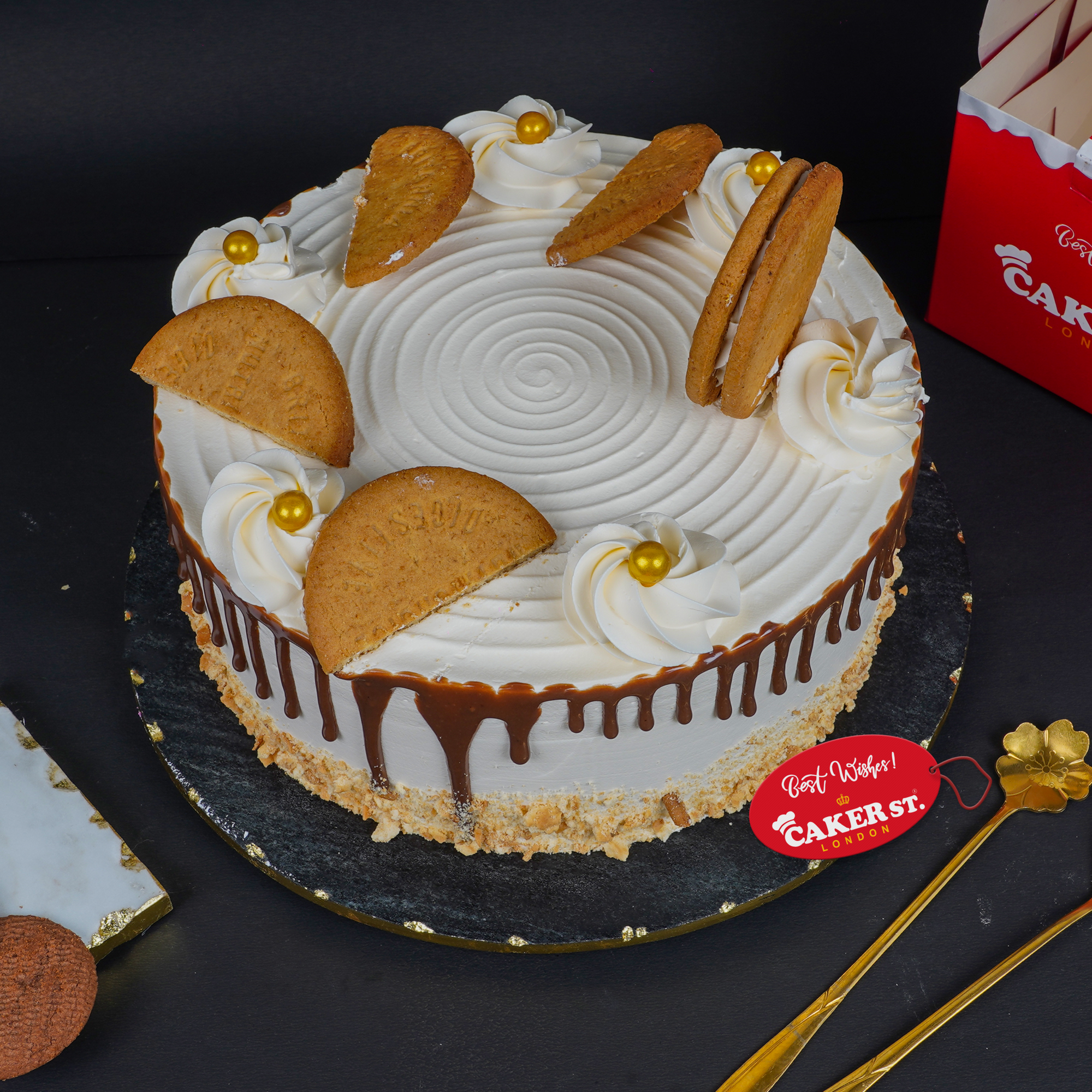 Golden Cookie Drip Celebration Cake