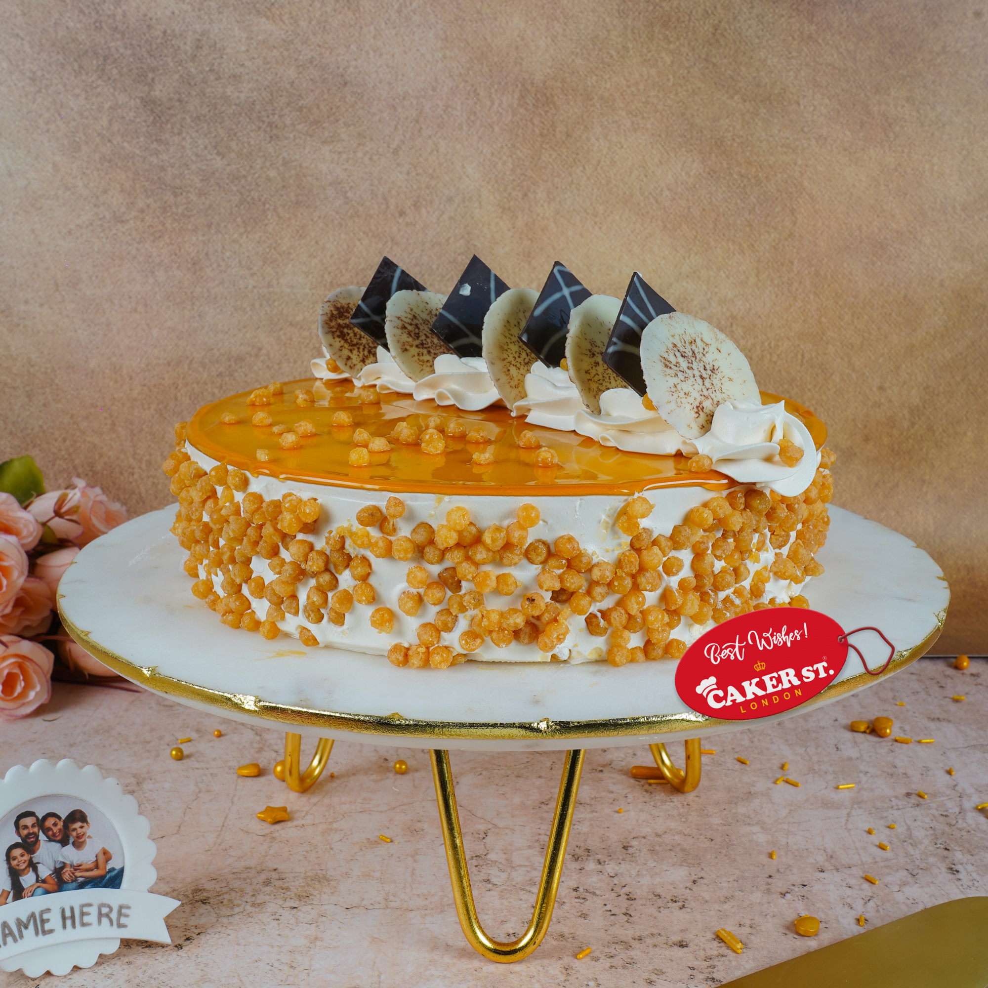Golden Crunch Birthday Cake