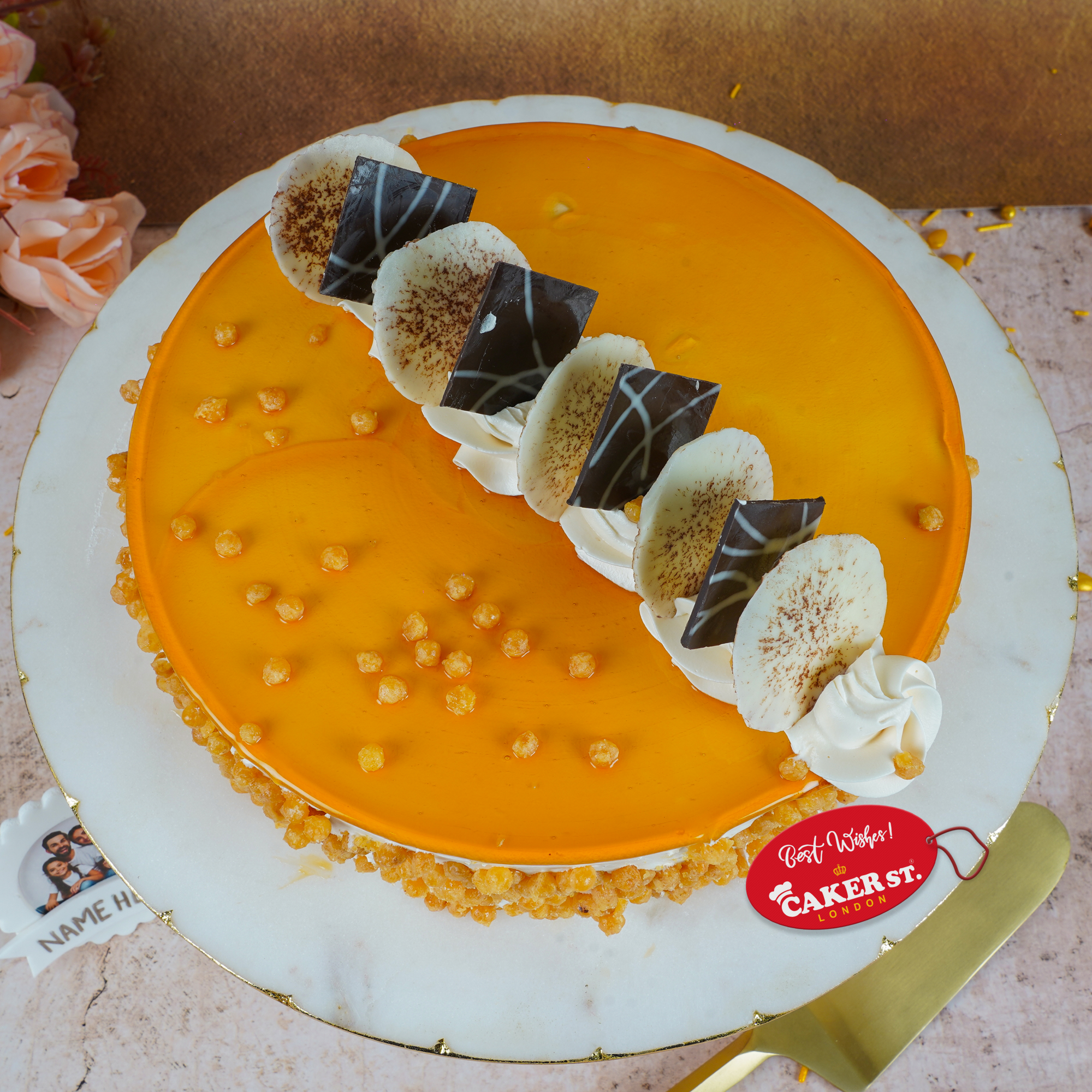 Golden Crunch Birthday Cake