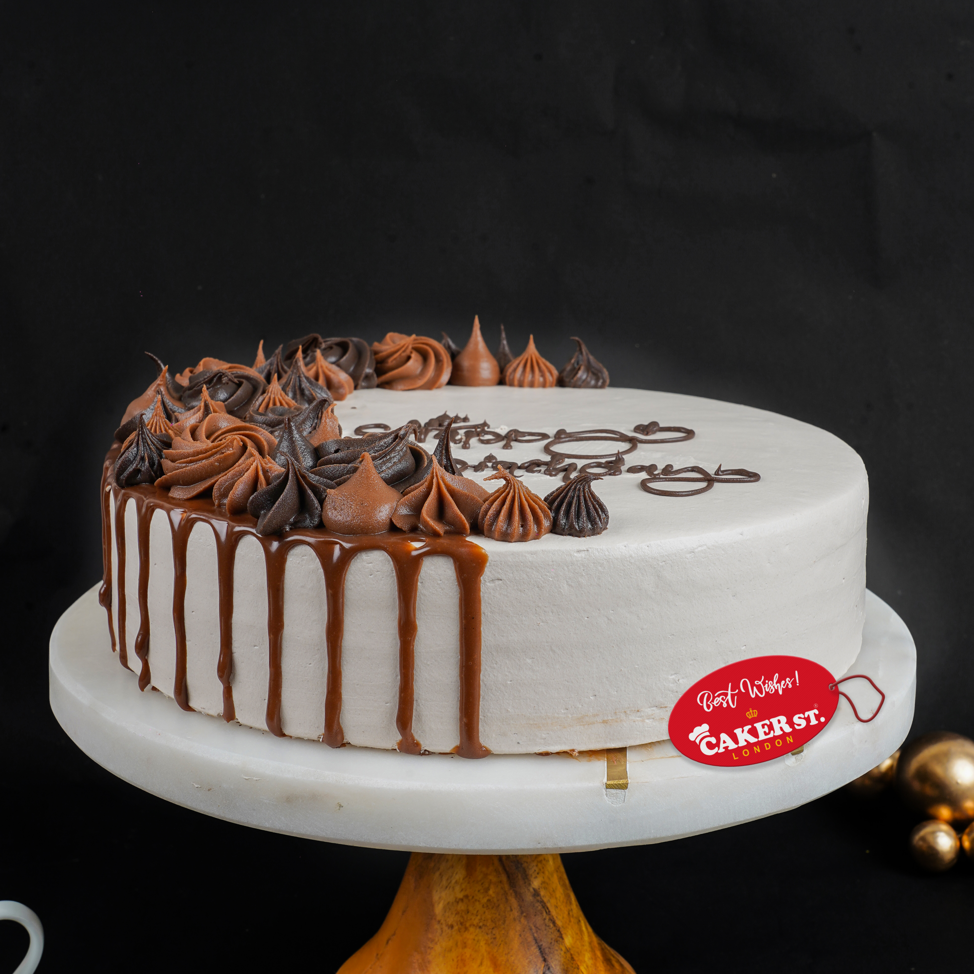 Elegant Chocolate Drip Birthday Cake