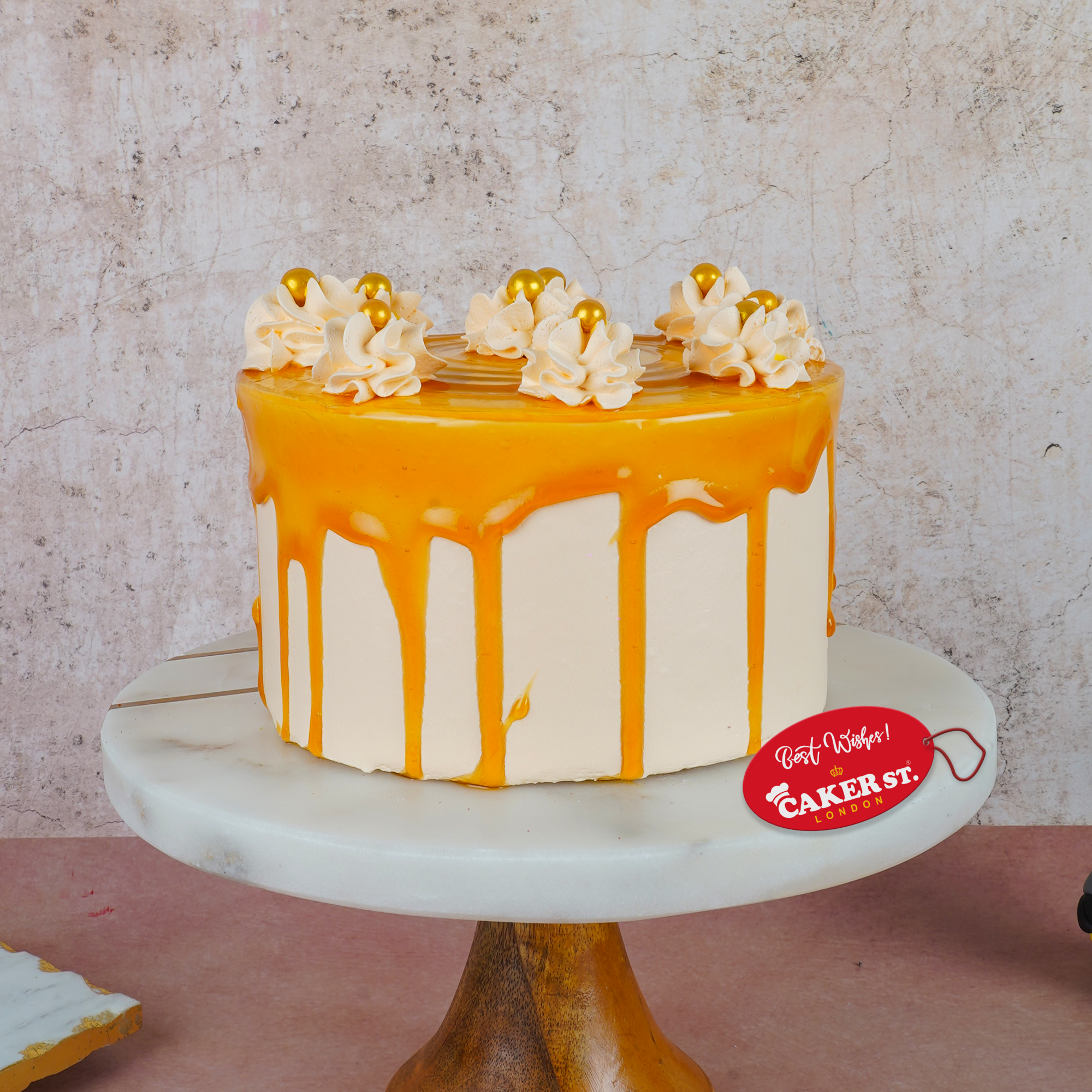 Elegant Drip Birthday Cake with Rosettes