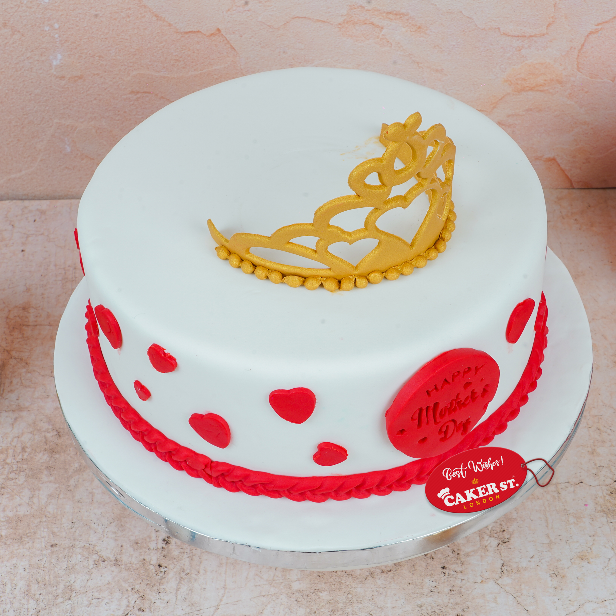 Mother's Day Crown & Hearts Cake