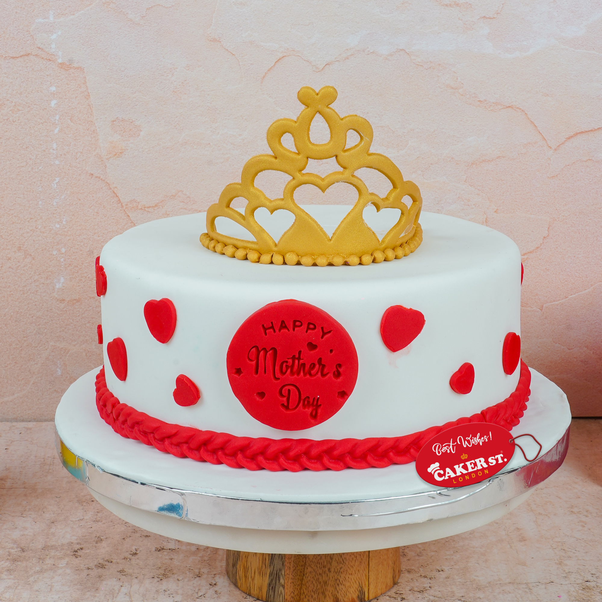 Mother's Day Crown & Hearts Cake