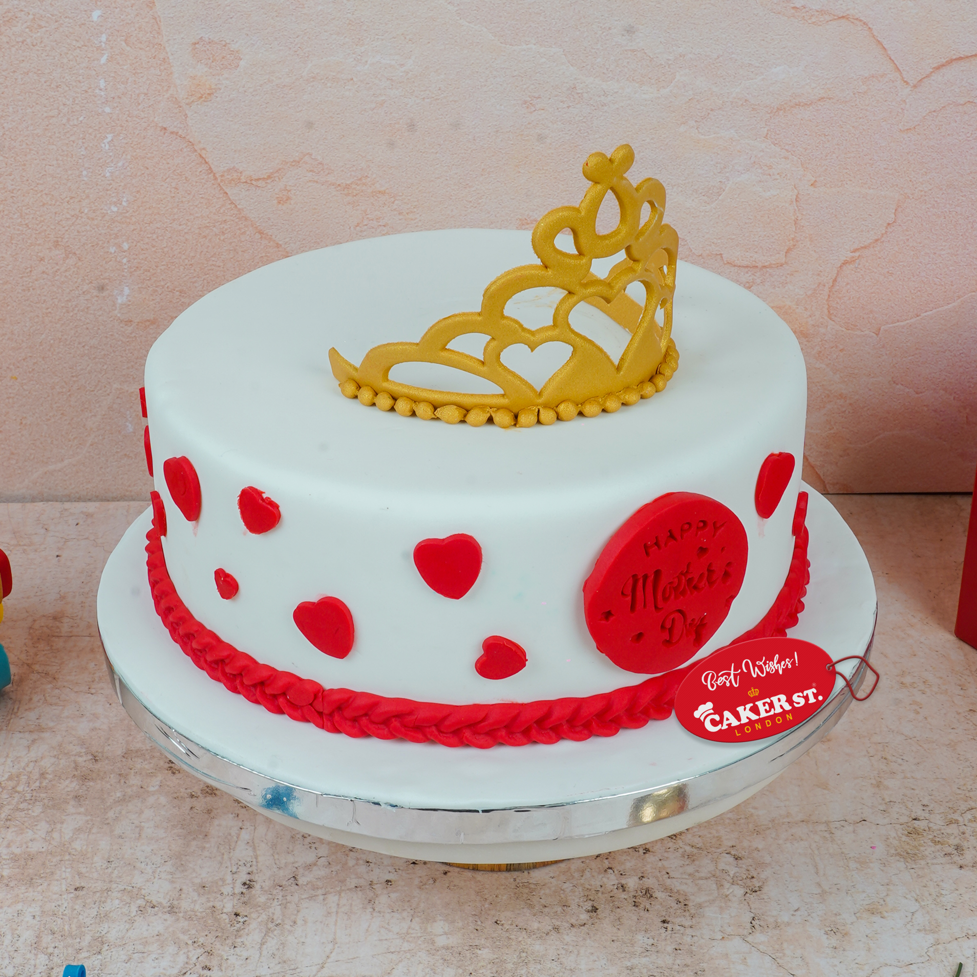 Mother's Day Crown & Hearts Cake