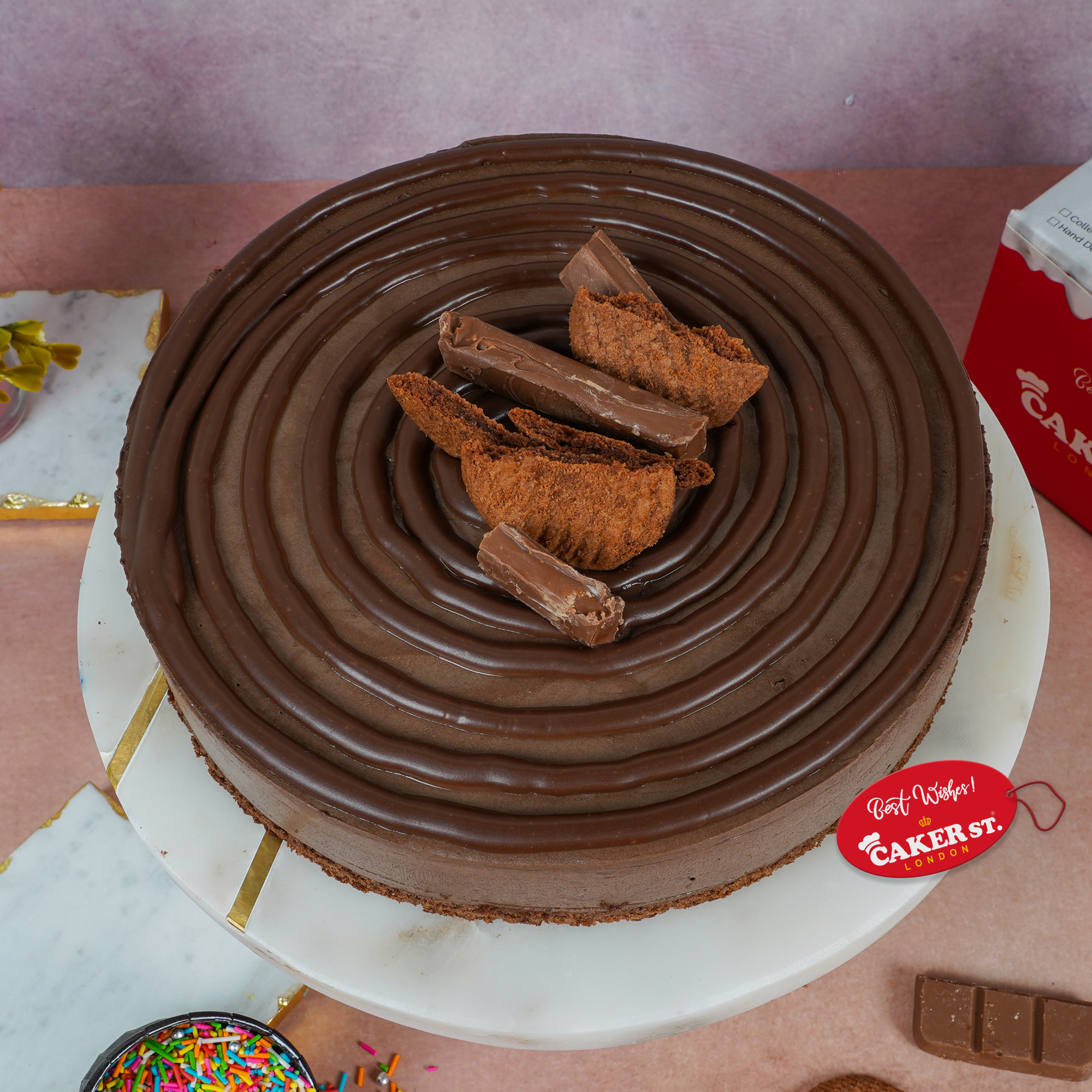 Decadent Chocolate Swirl Birthday Cake