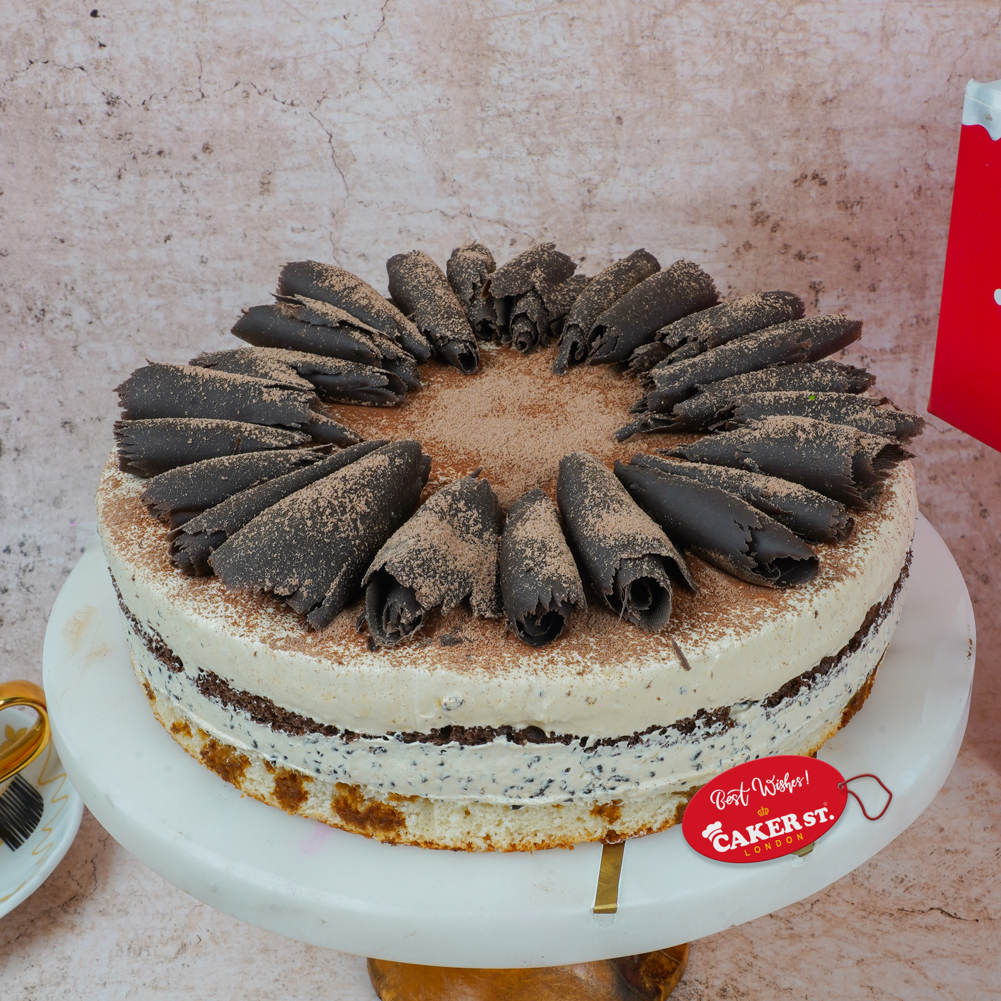 Chocolate Curl Birthday Cake