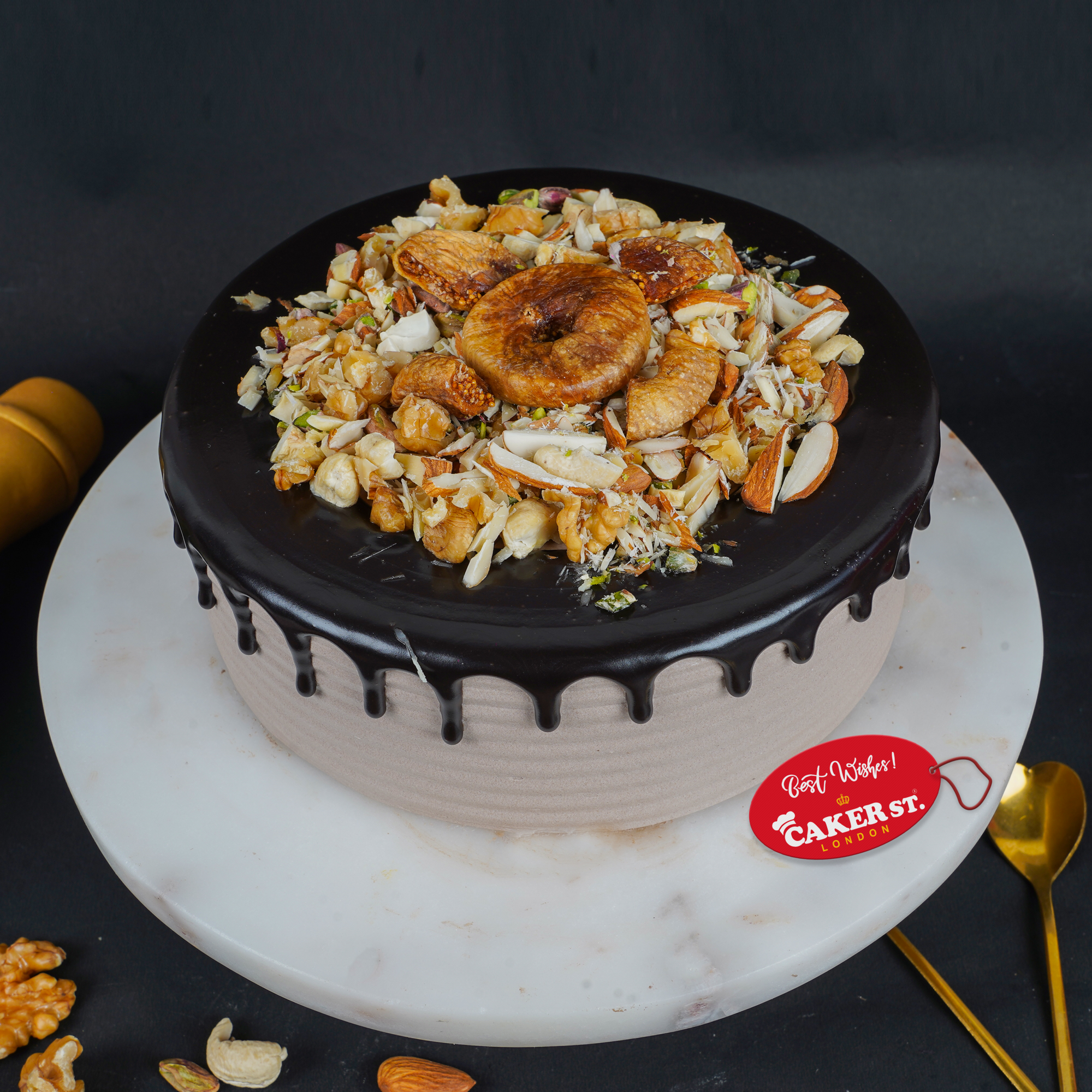 Nutty Chocolate Drip Birthday Cake for Men